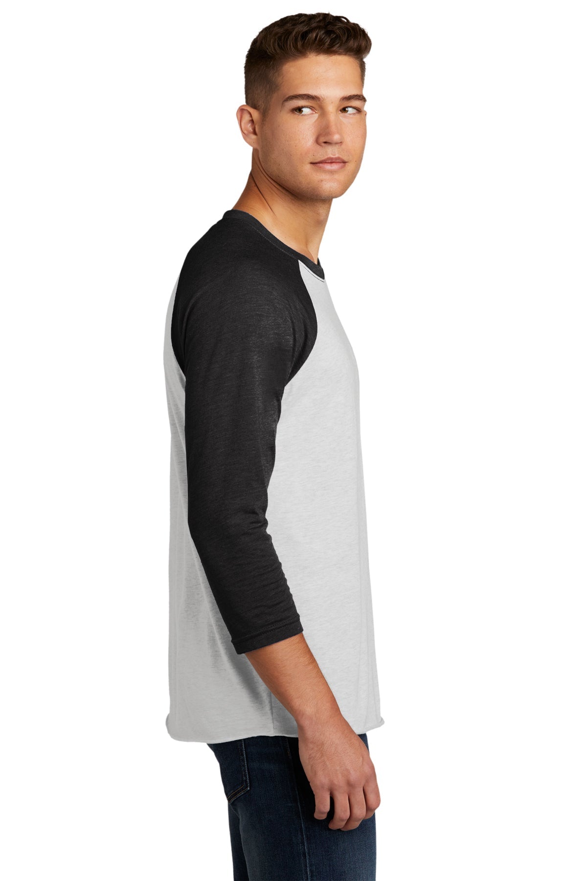 Next Level 3/4-Sleeve Custom Raglan Tee's, Vintage Black/ Heather White