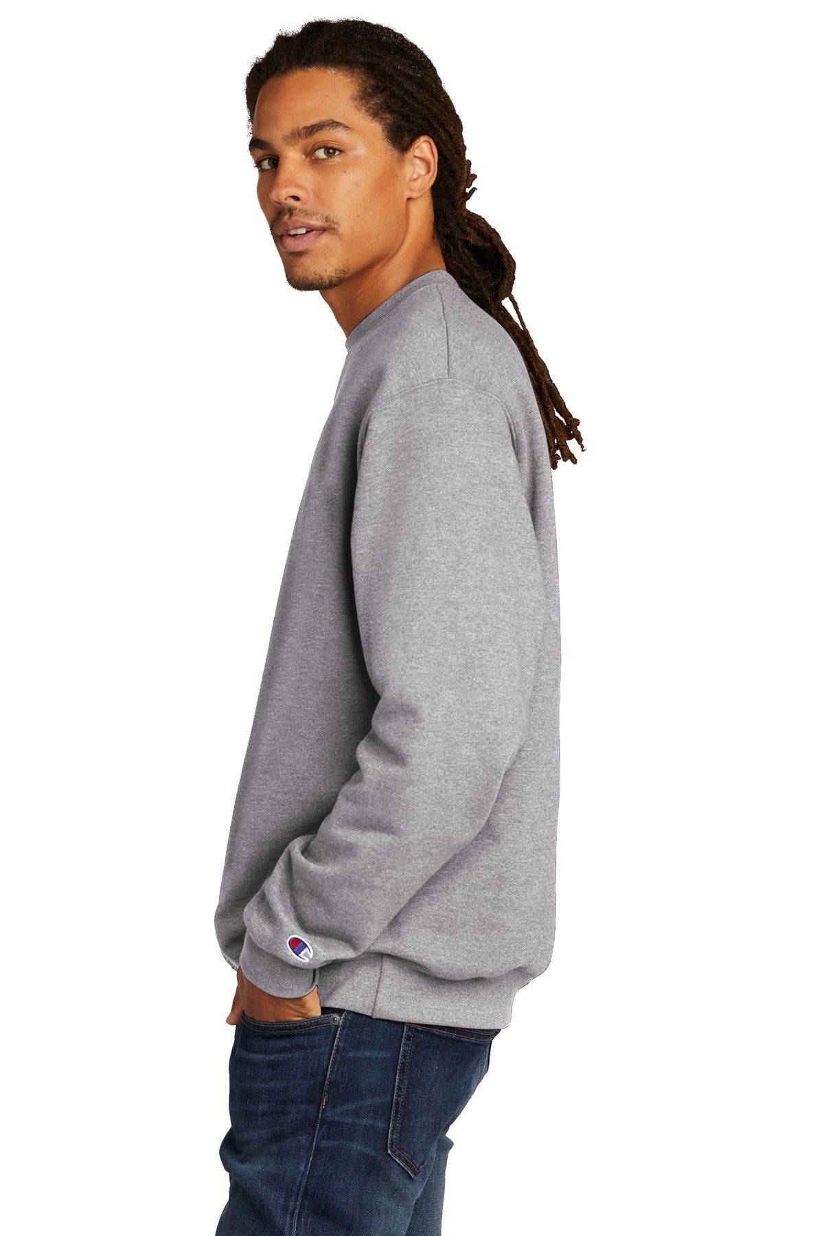 Champion Eco Fleece Crewneck Sweatshirt, Light Steel