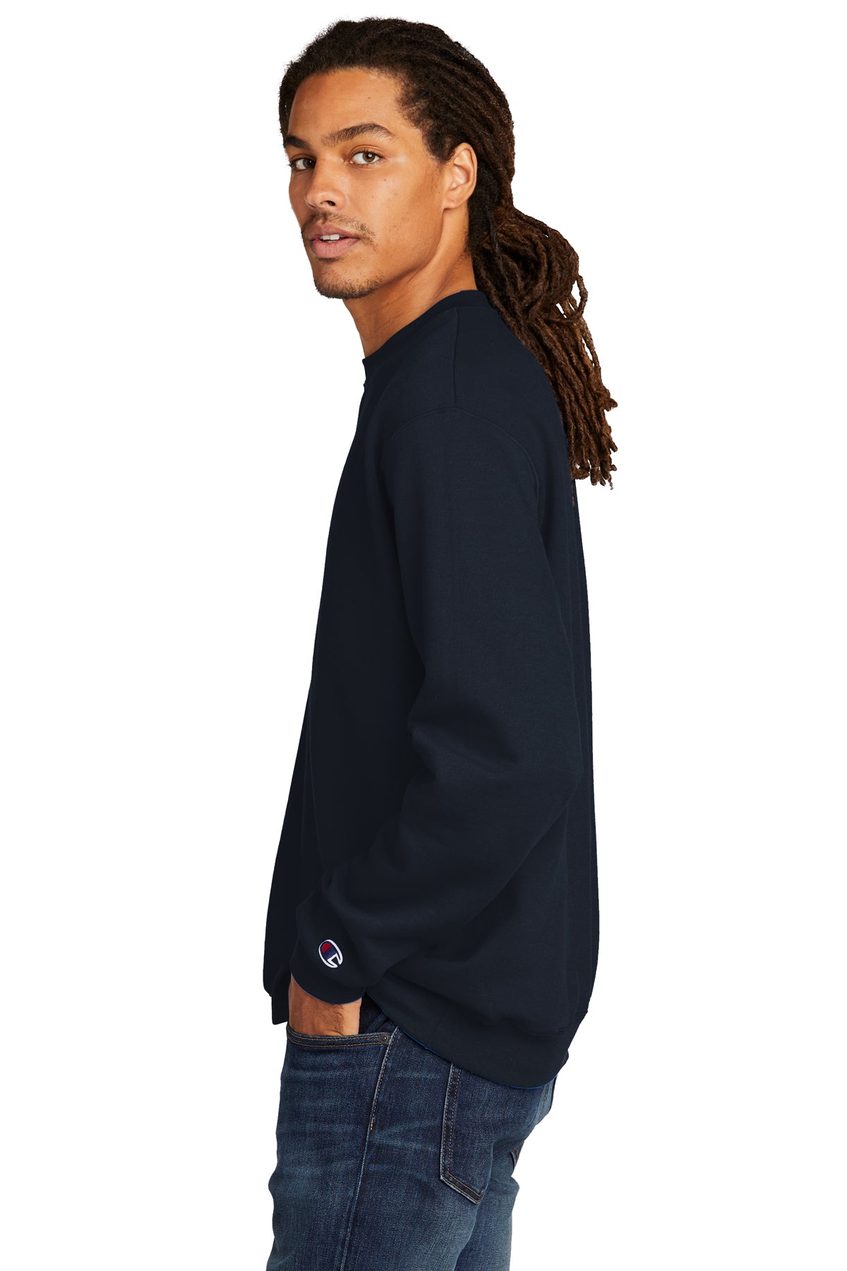 Champion Eco Fleece Crewneck Sweatshirt, Navy [Executive Construction]