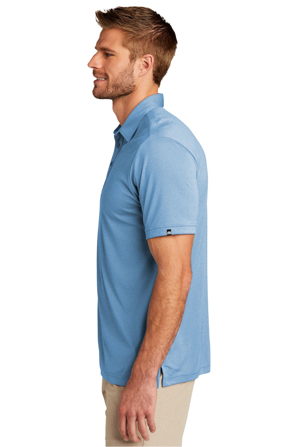 TravisMathew Coto Performance Polo Brilliant Blue Heather