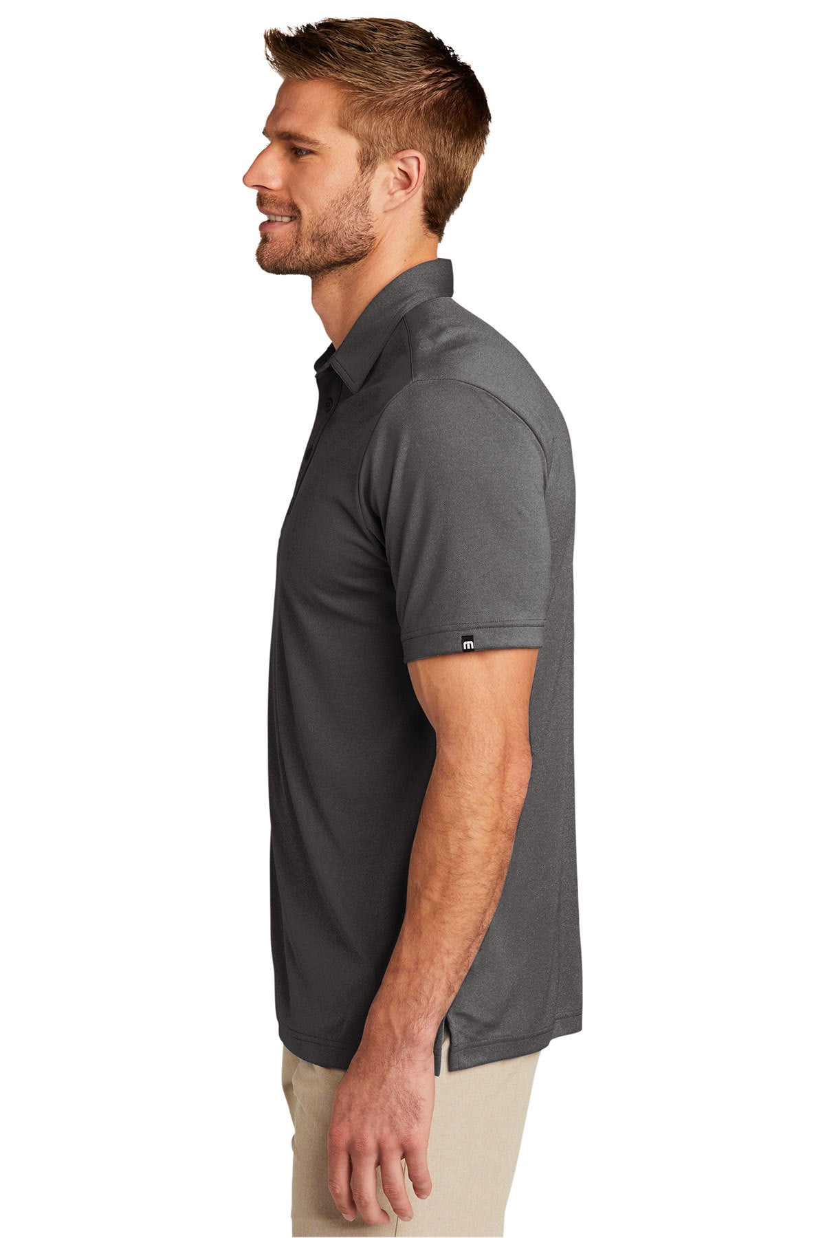 TravisMathew Coto Performance Polo Quiet Shade Grey Black