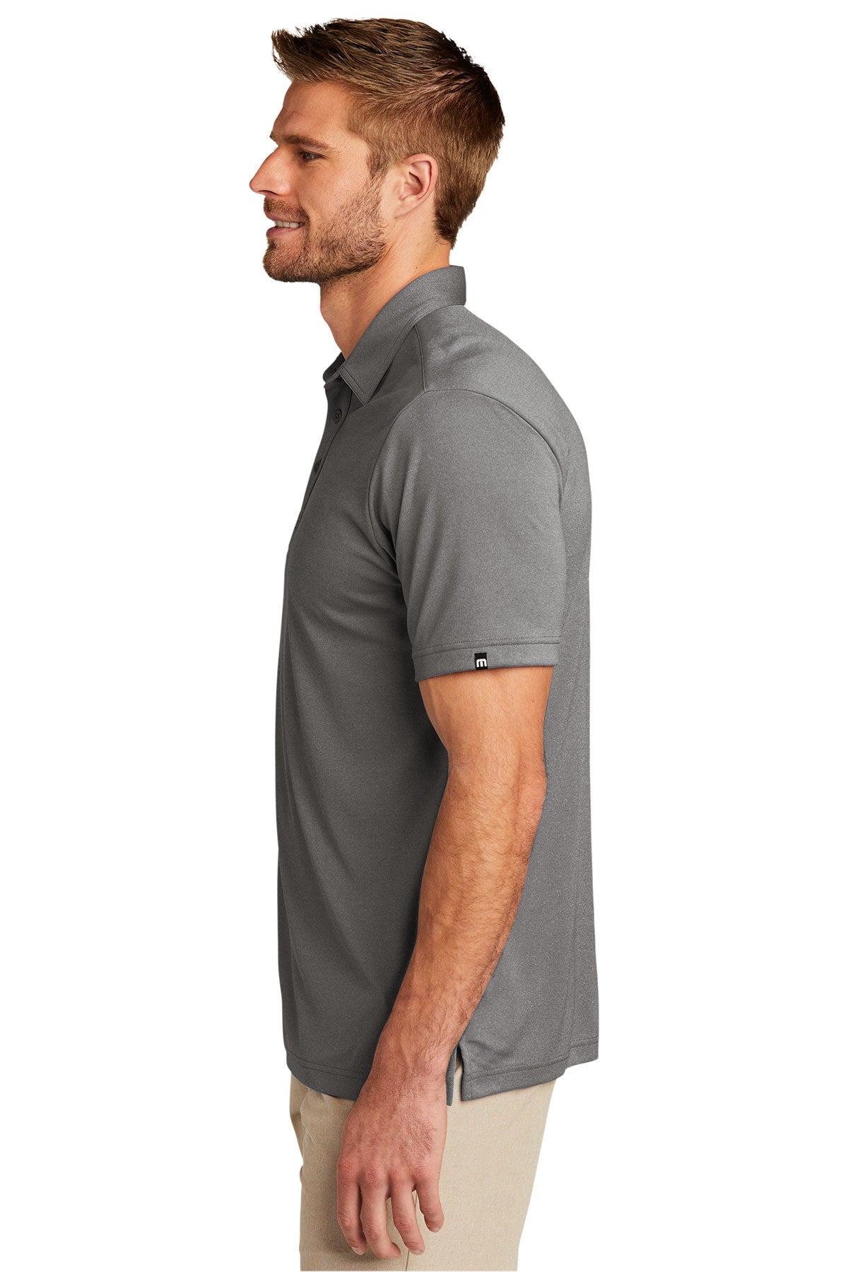 TravisMathew Coto Performance Polo Quiet Shade Grey Heather