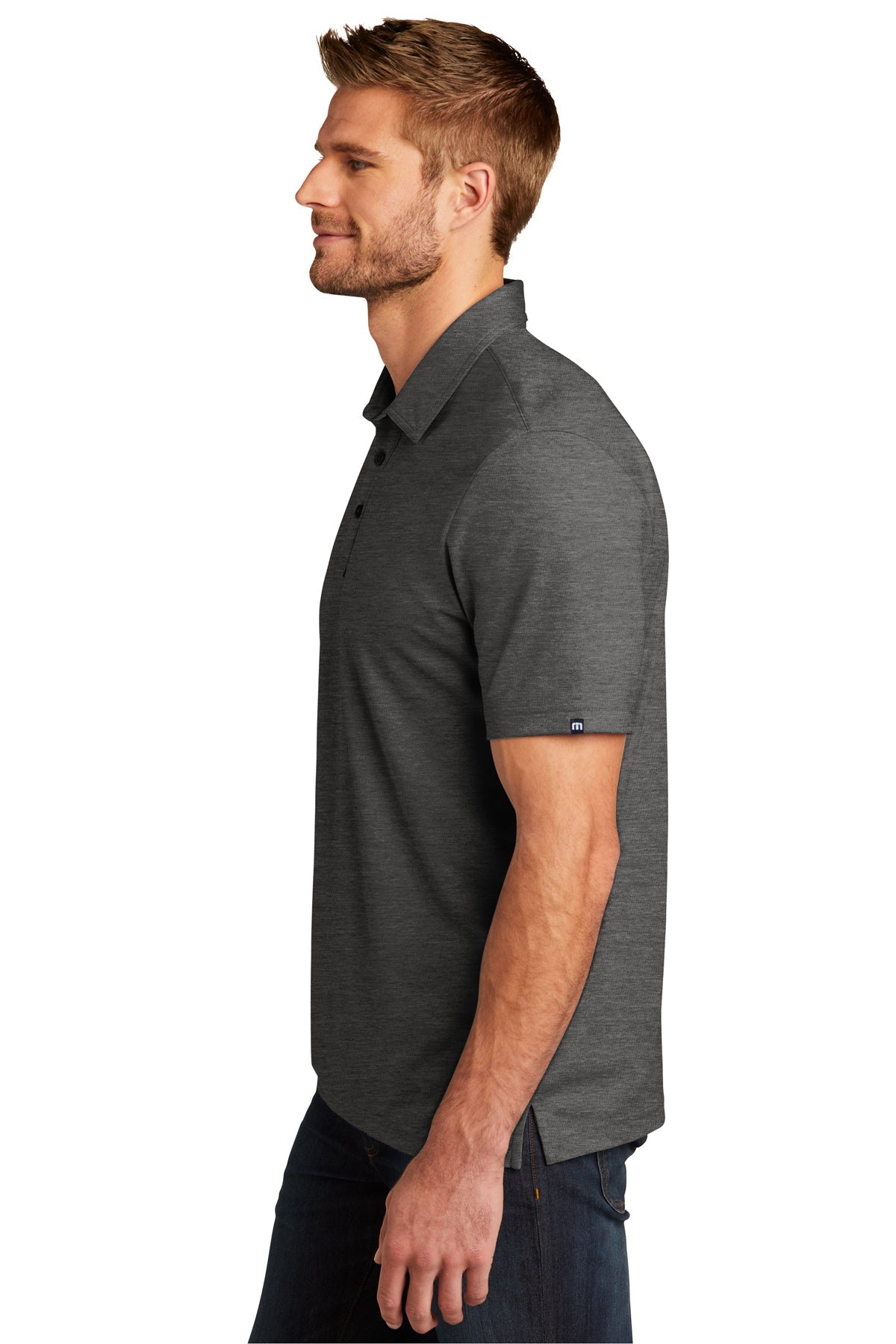 TravisMathew Oceanside Heather Polo Black Heather