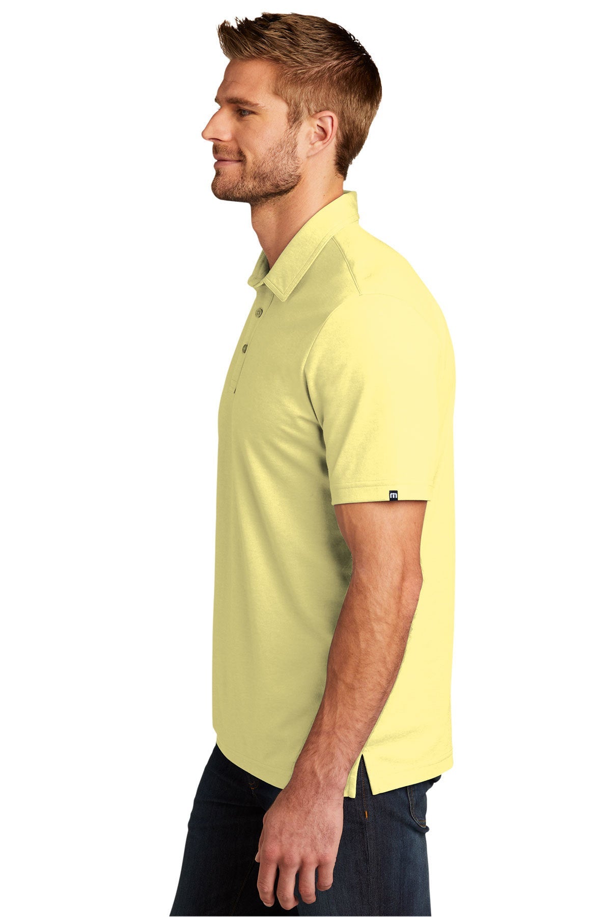 TravisMathew Oceanside Heather Polo Pale Banana Heather