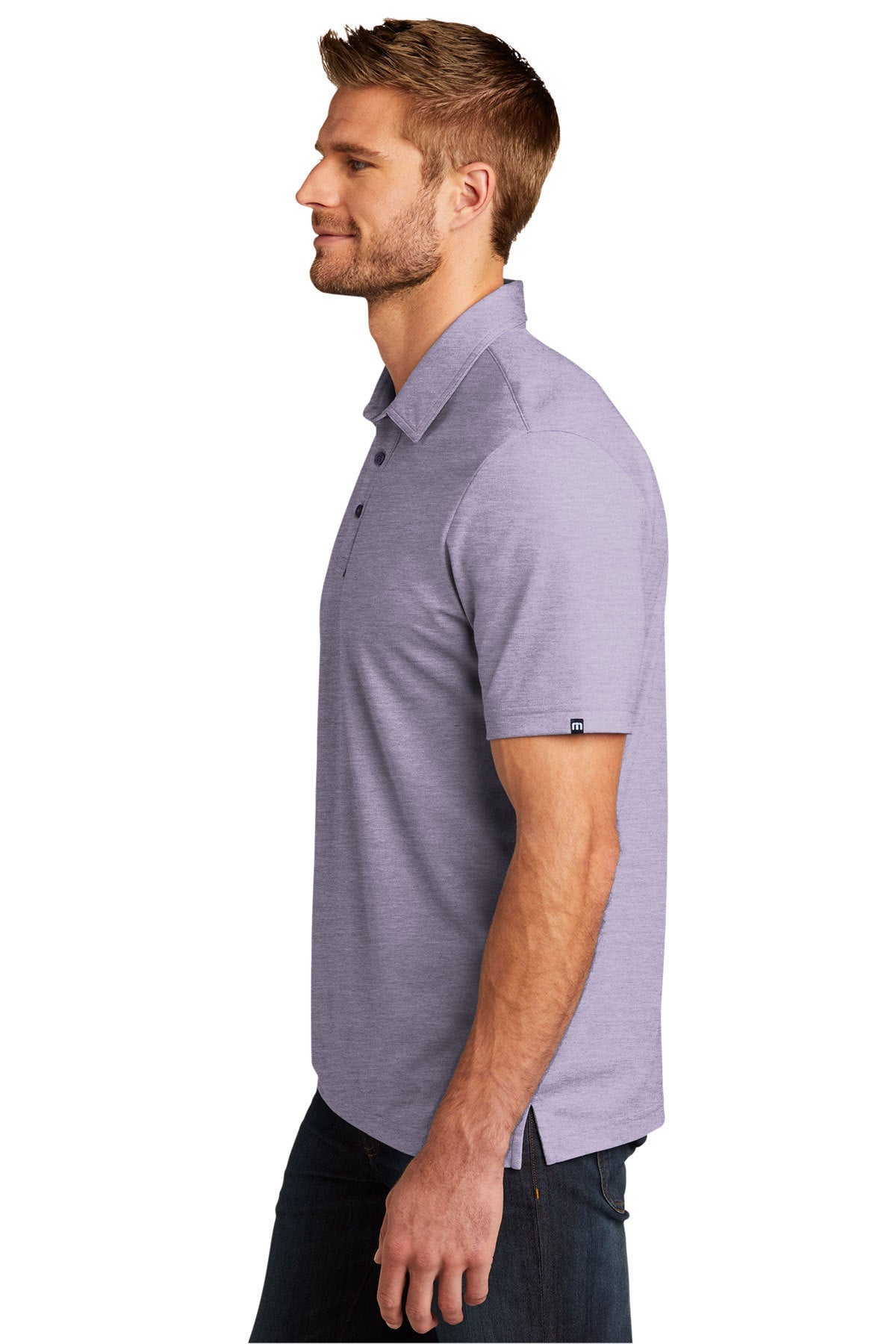 TravisMathew Oceanside Heather Polo Purple Sage Heather