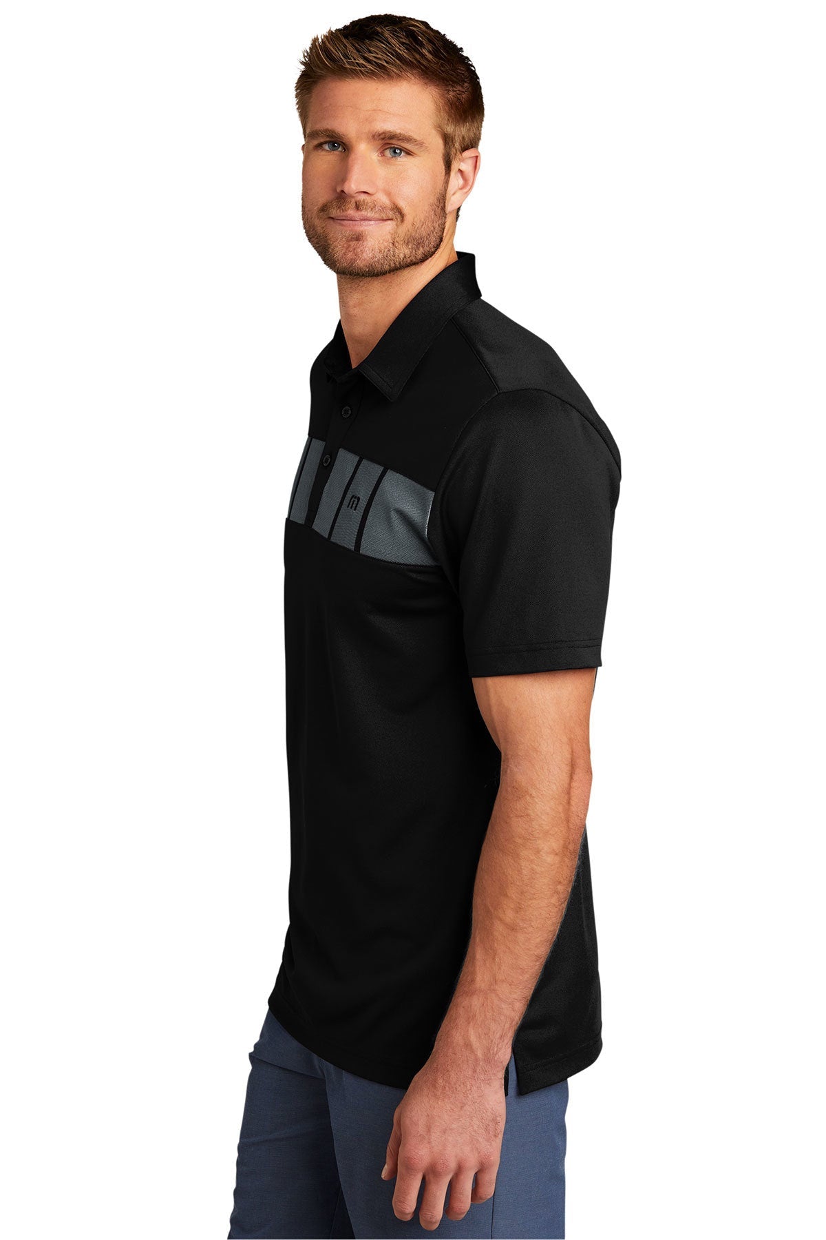 TravisMathew Cabana Chest Stripe Polo Black