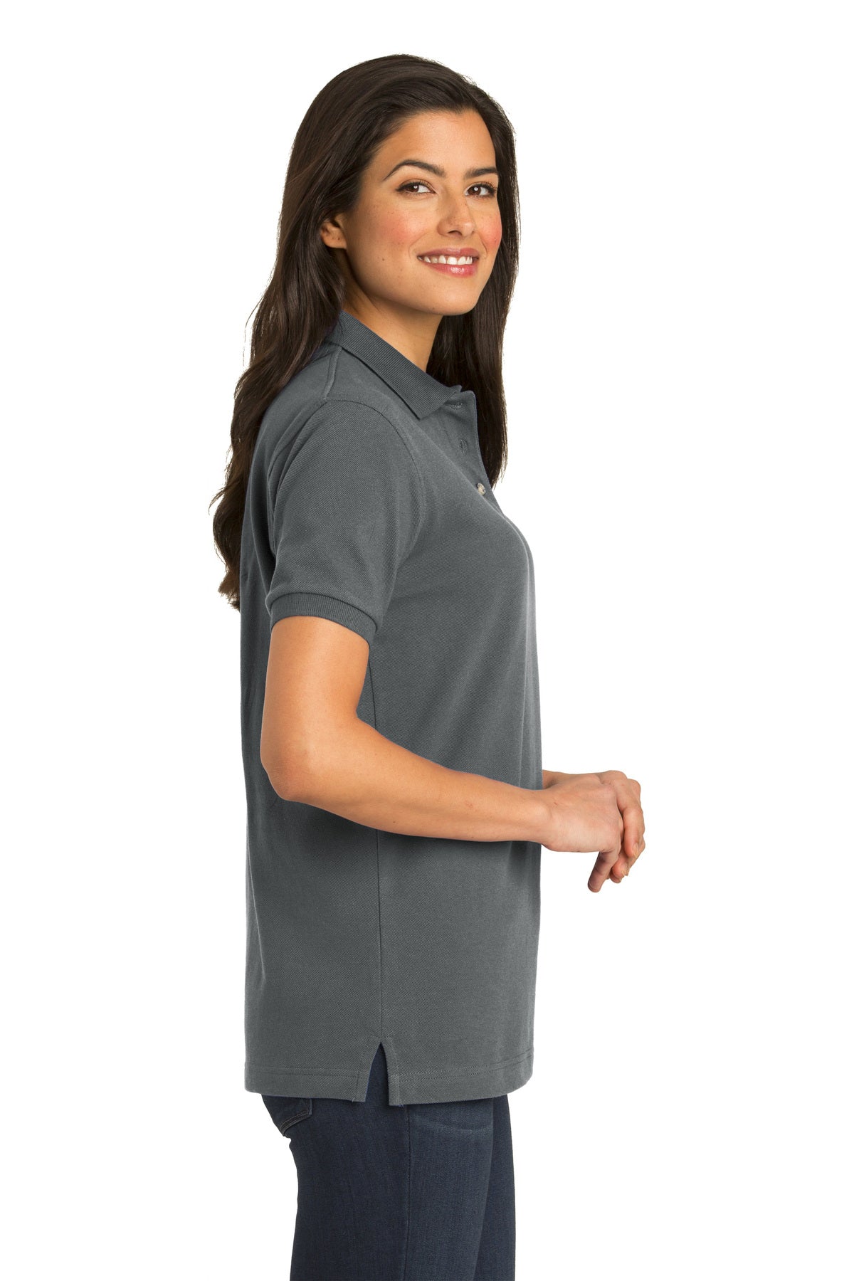 port authority_l420 _steel grey_company_logo_polos