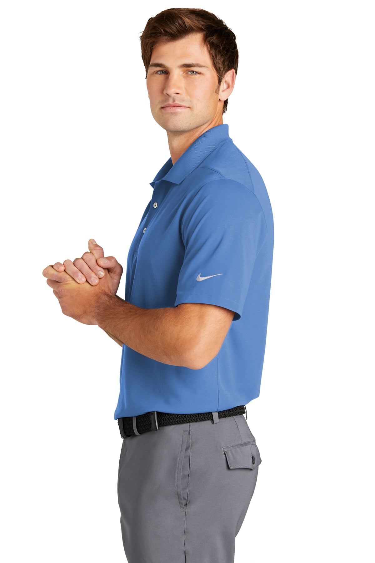 Nike Dri-FIT Micro Pique Customized Polos, Valor Blue [AL Adams Construction]