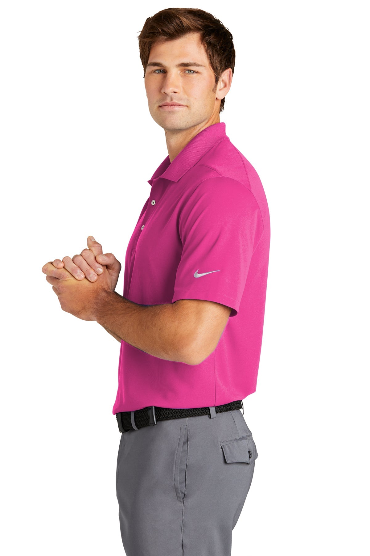 Nike Dri-FIT Micro Pique Customized Polos, Vivid Pink