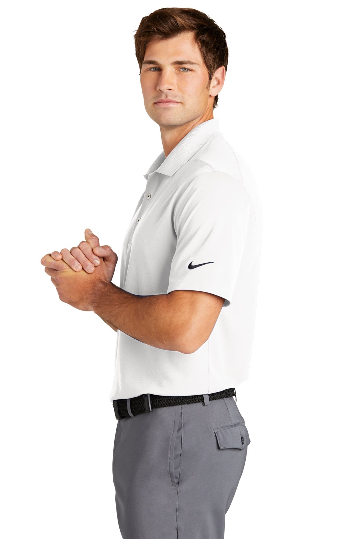 Nike Dri-FIT Micro Pique Customized Polos, White [NARENCO]