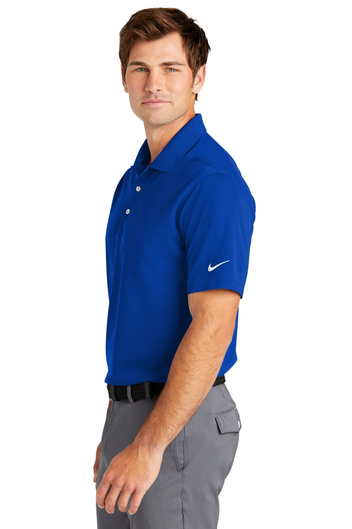 Nike Dri-FIT Micro Pique Custom Pocket Polos, Game Royal [Ivey Mechanical Company]