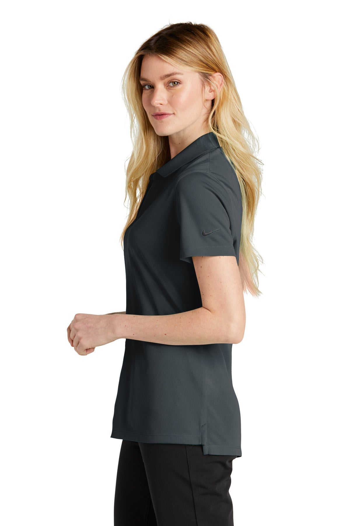 Nike Ladies Dri-FIT Micro Pique Customized Polos, Anthracite [SEB Professional]