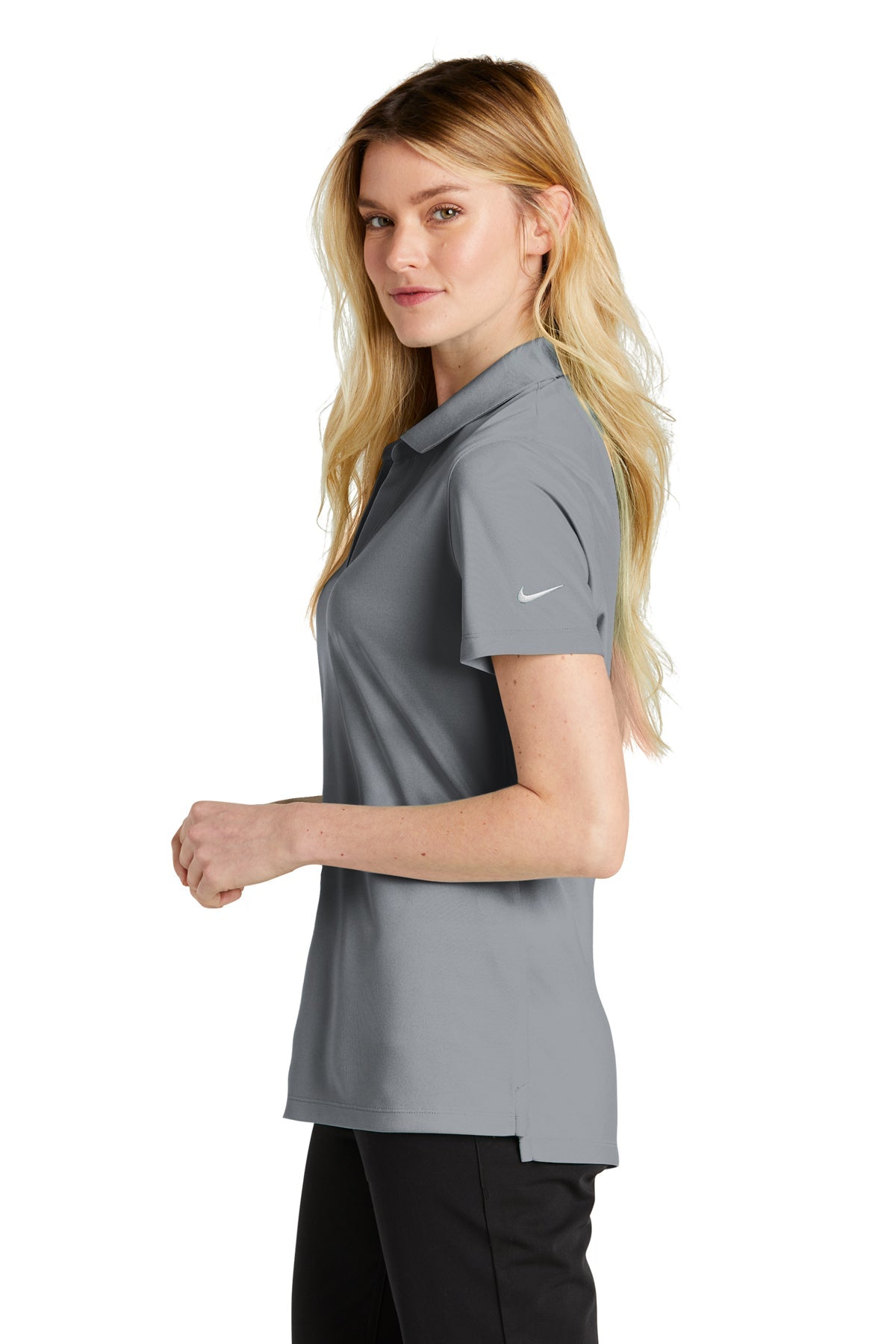 Nike Ladies Dri-FIT Micro Pique Customized Polos, Cool Grey [St Louis Music]
