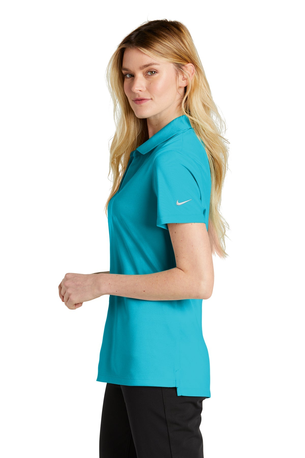 Nike Ladies Dri-FIT Micro Pique Customized Polos, Tidal Blue