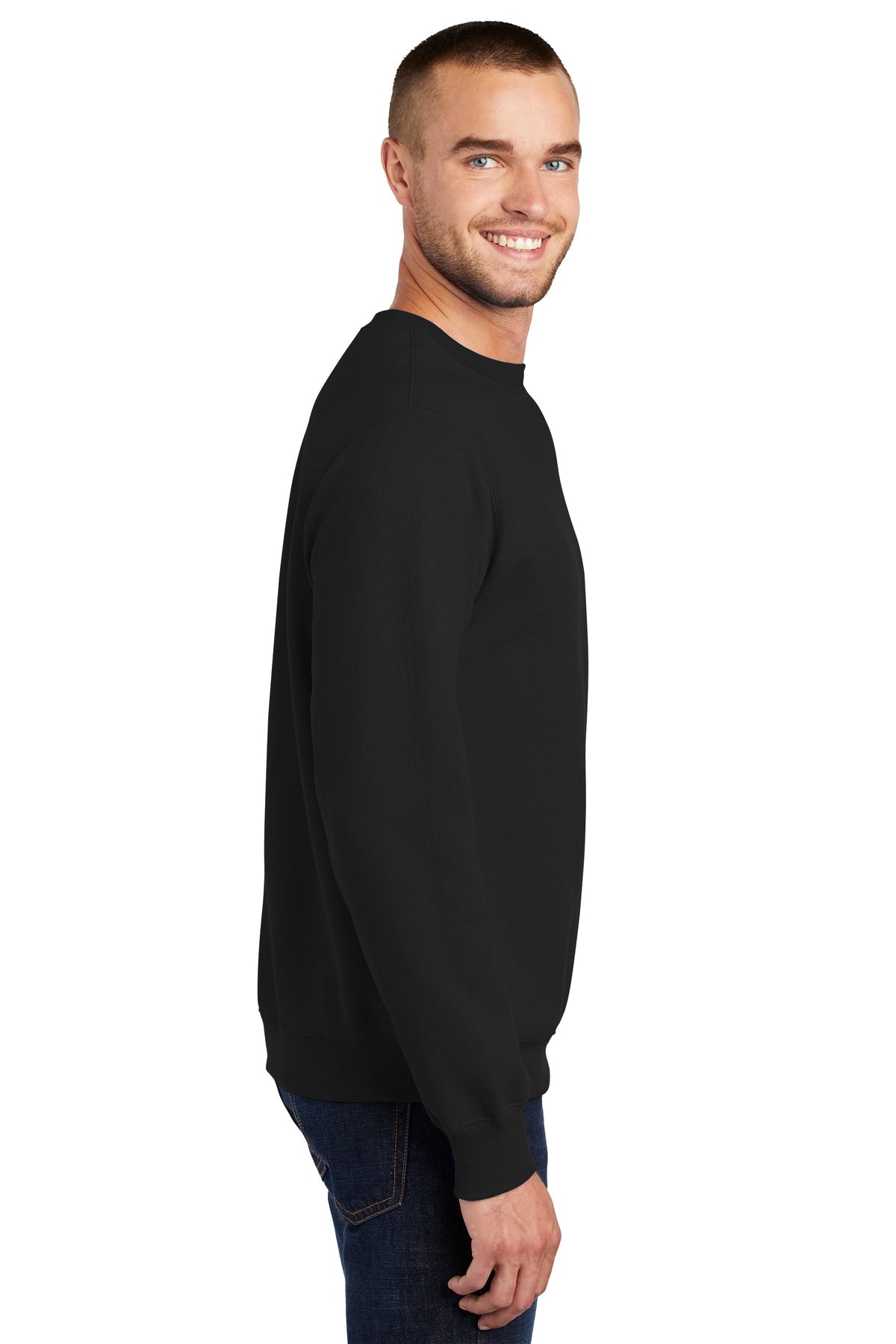 port & company_pc90 _jet black_company_logo_sweatshirts