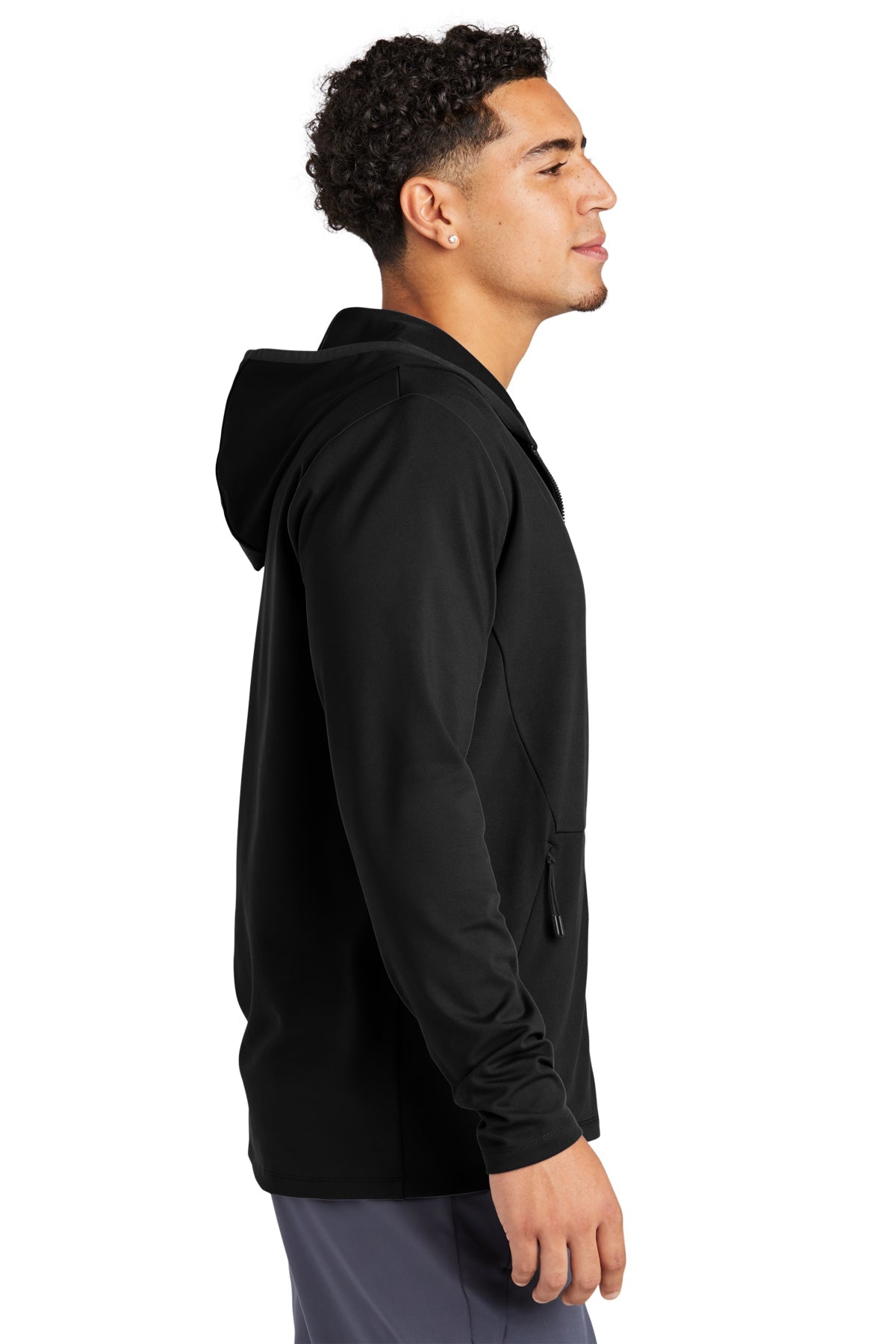 Sport-Tek Branded Circuit Hooded Full-Zip, Deep Black