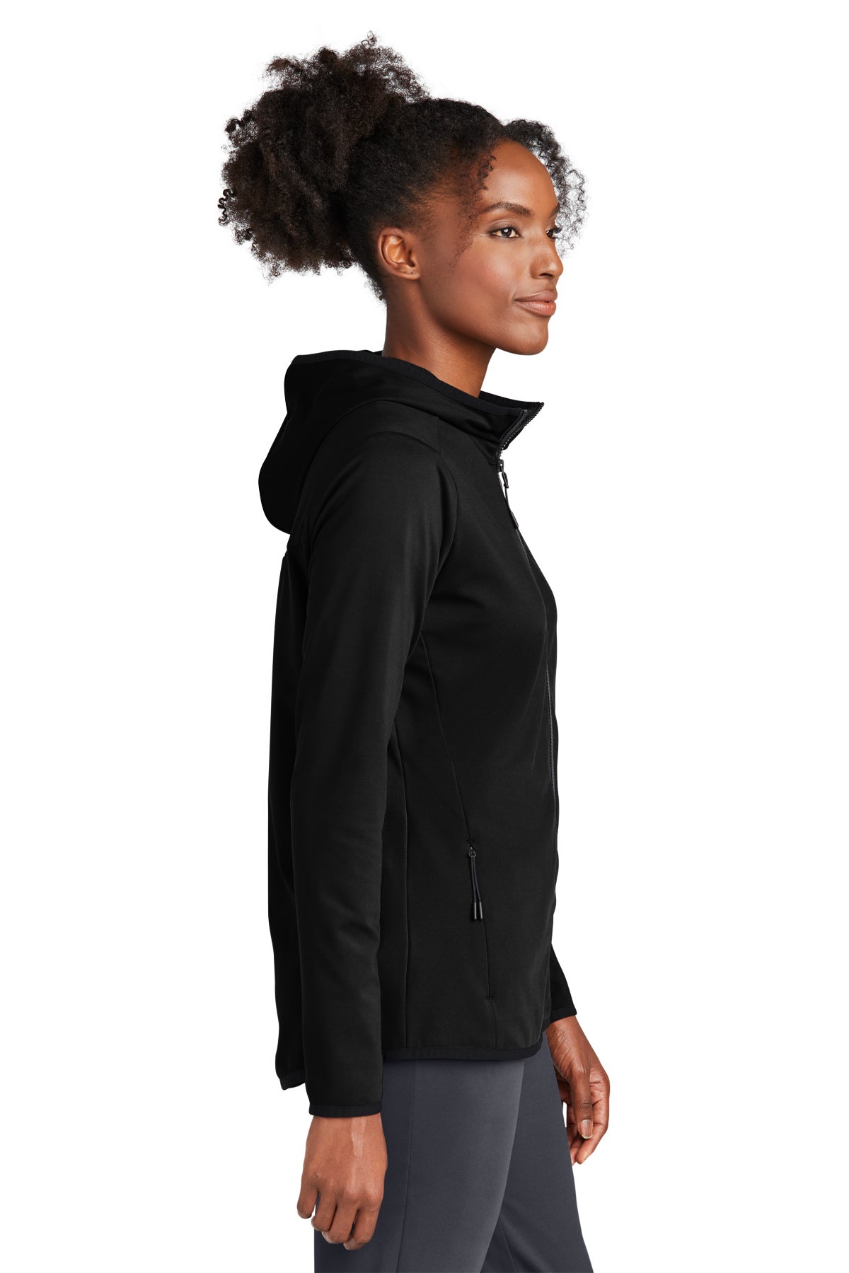 Sport-Tek Ladies Branded Circuit Hooded Full-Zip, Deep Black [Mosaic Animal Emergency and Specialty]
