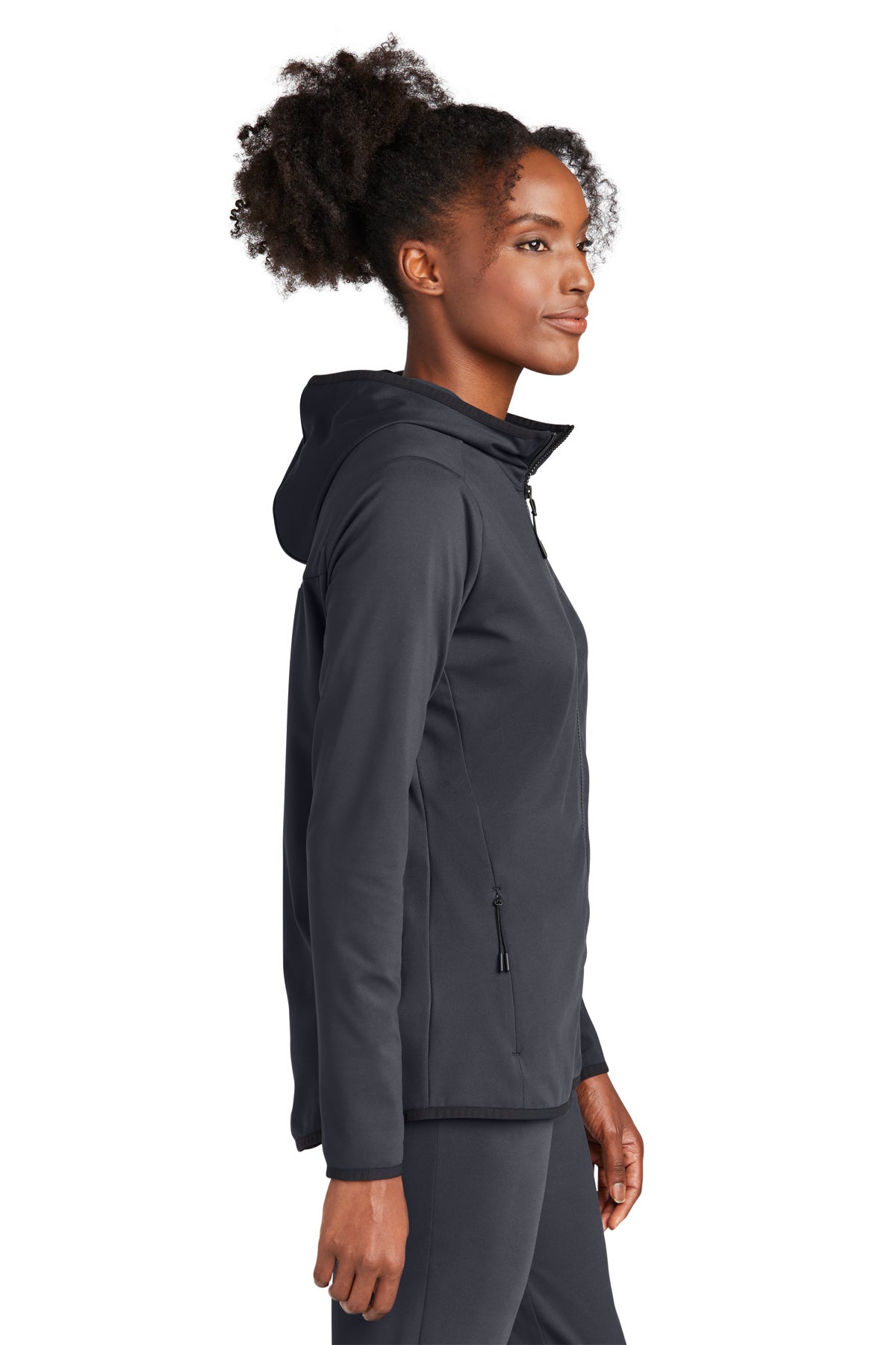 Sport-Tek Ladies Branded Circuit Hooded Full-Zip, Graphite [Mosaic Animal Emergency and Specialty]