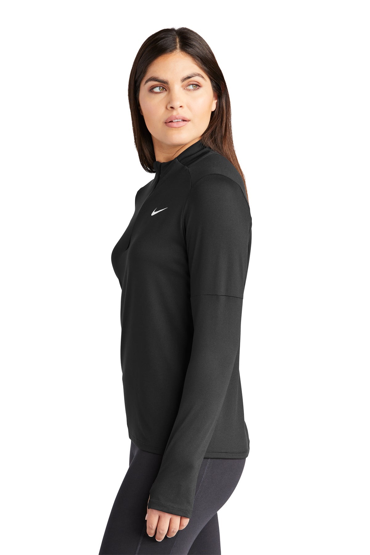Nike Ladies Dri-FIT Element Custom Quarter Zips, Top Black