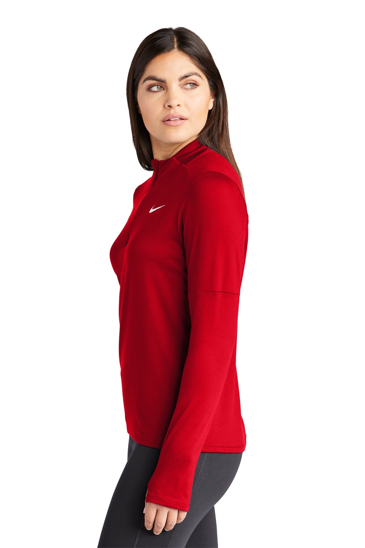 Nike Ladies Dri-FIT Element Custom Quarter Zips, Top Scarlet