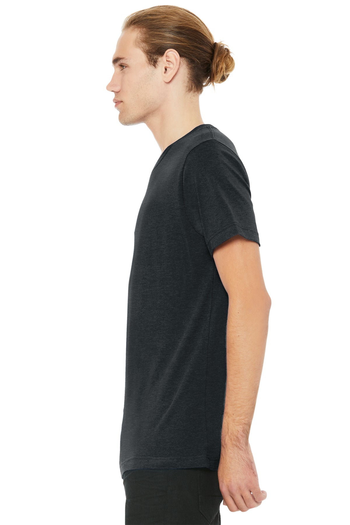 Bella Canvas Unisex Heather  V-Neck, Dark Grey