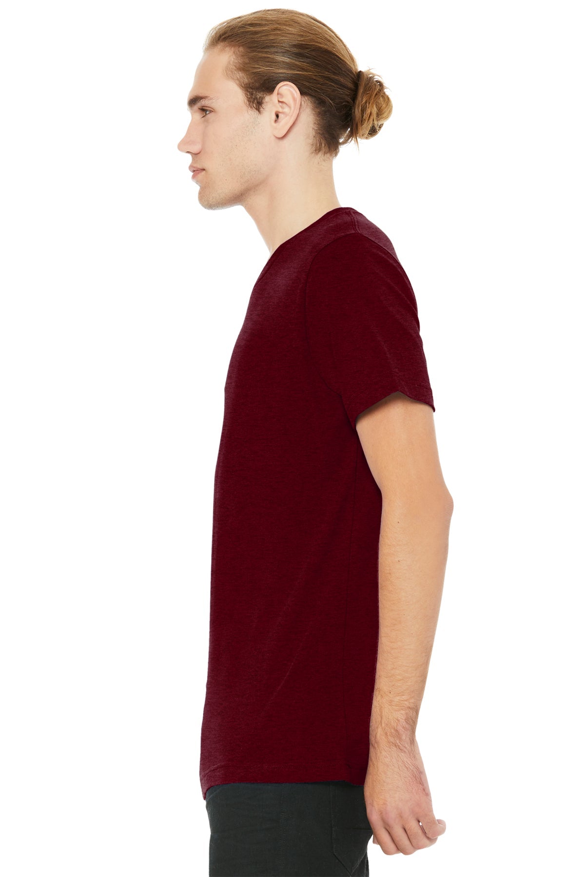 Bella Canvas Unisex Heather  V-Neck, Cardinal