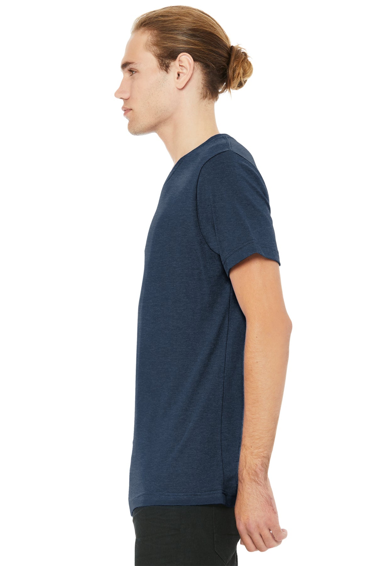 Bella Canvas Unisex Heather  V-Neck, Navy