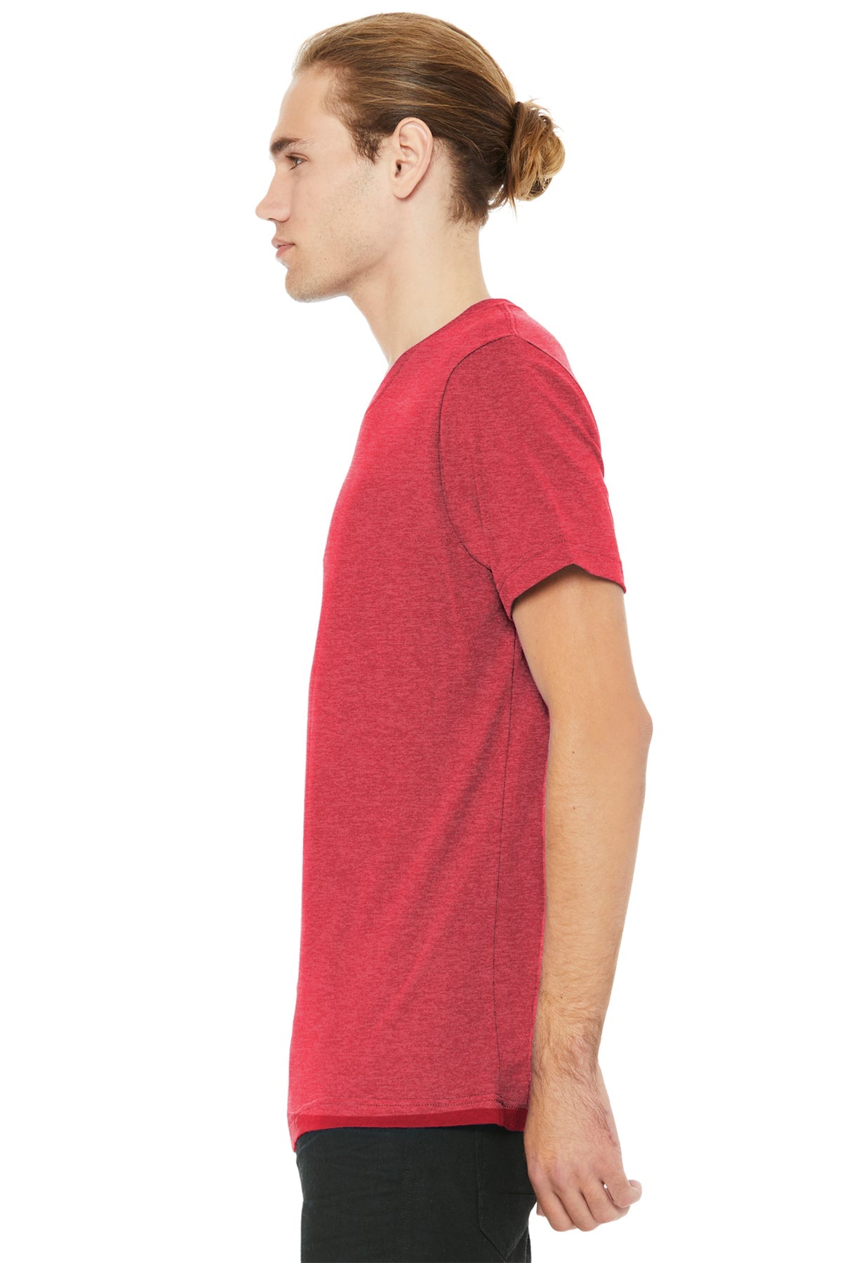 Bella Canvas Unisex Heather  V-Neck, Red