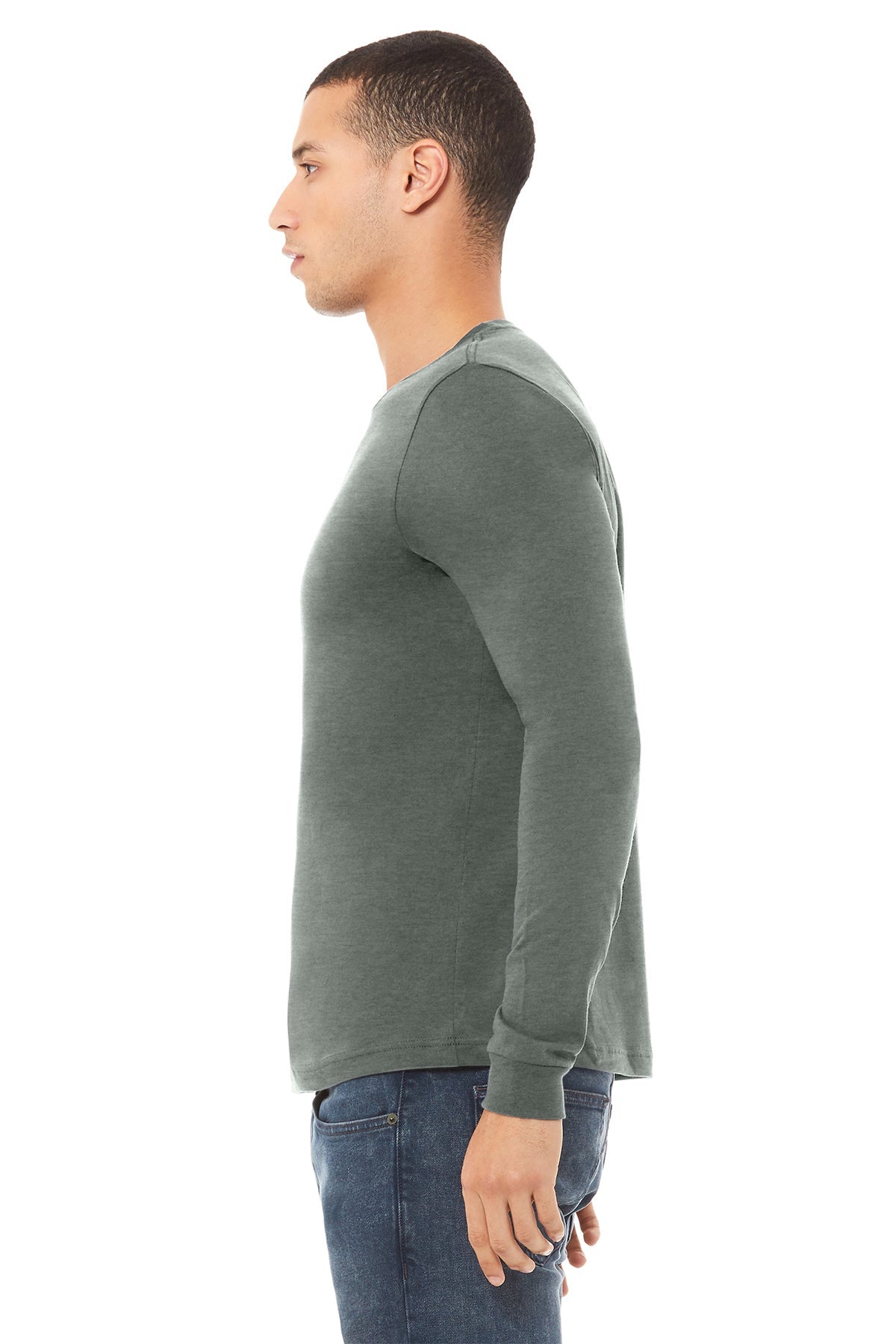 Bella Canvas Unisex Heather Long Sleeve T-Shirt, Deep Heather