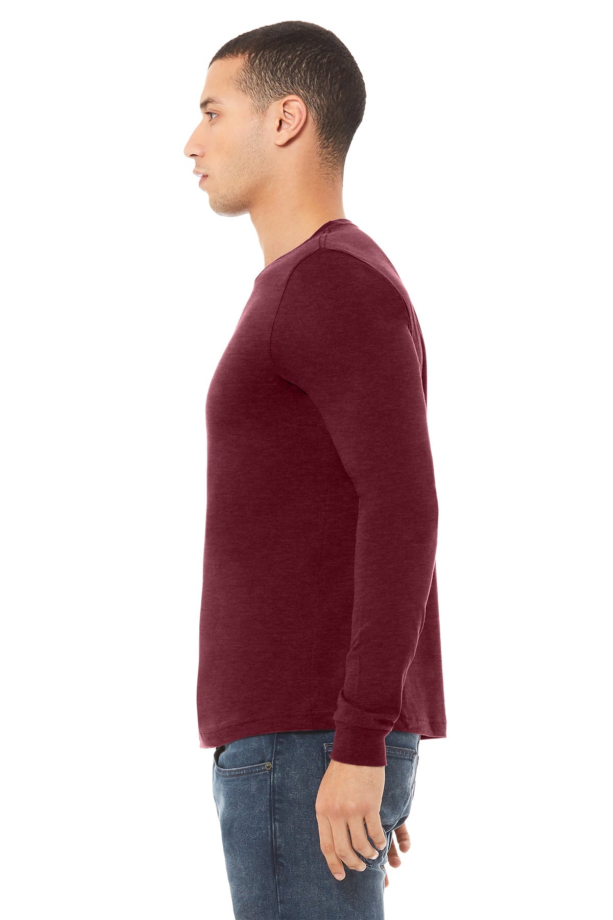Bella Canvas Unisex Heather Long Sleeve T-Shirt, Cardinal