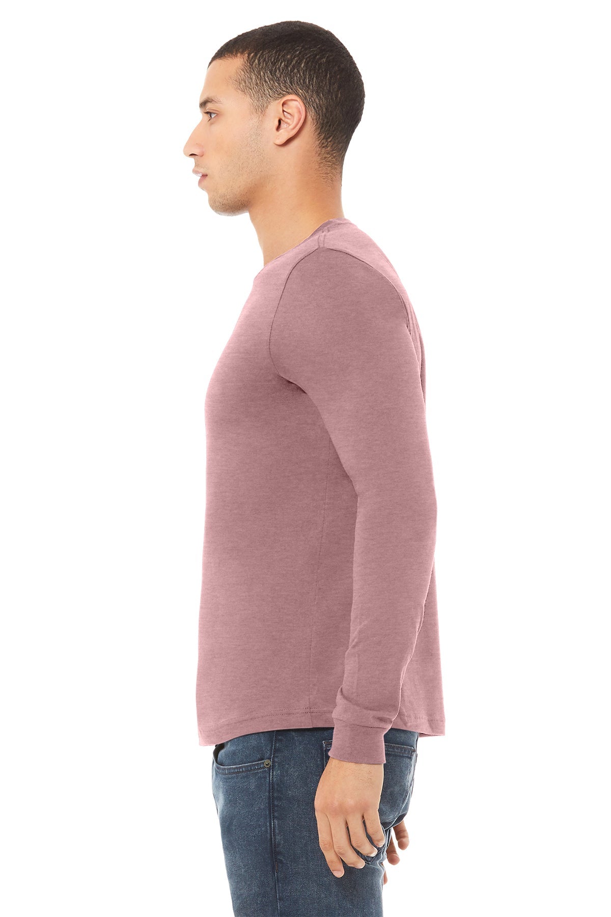 Bella Canvas Unisex Heather Long Sleeve T-Shirt, Mauve