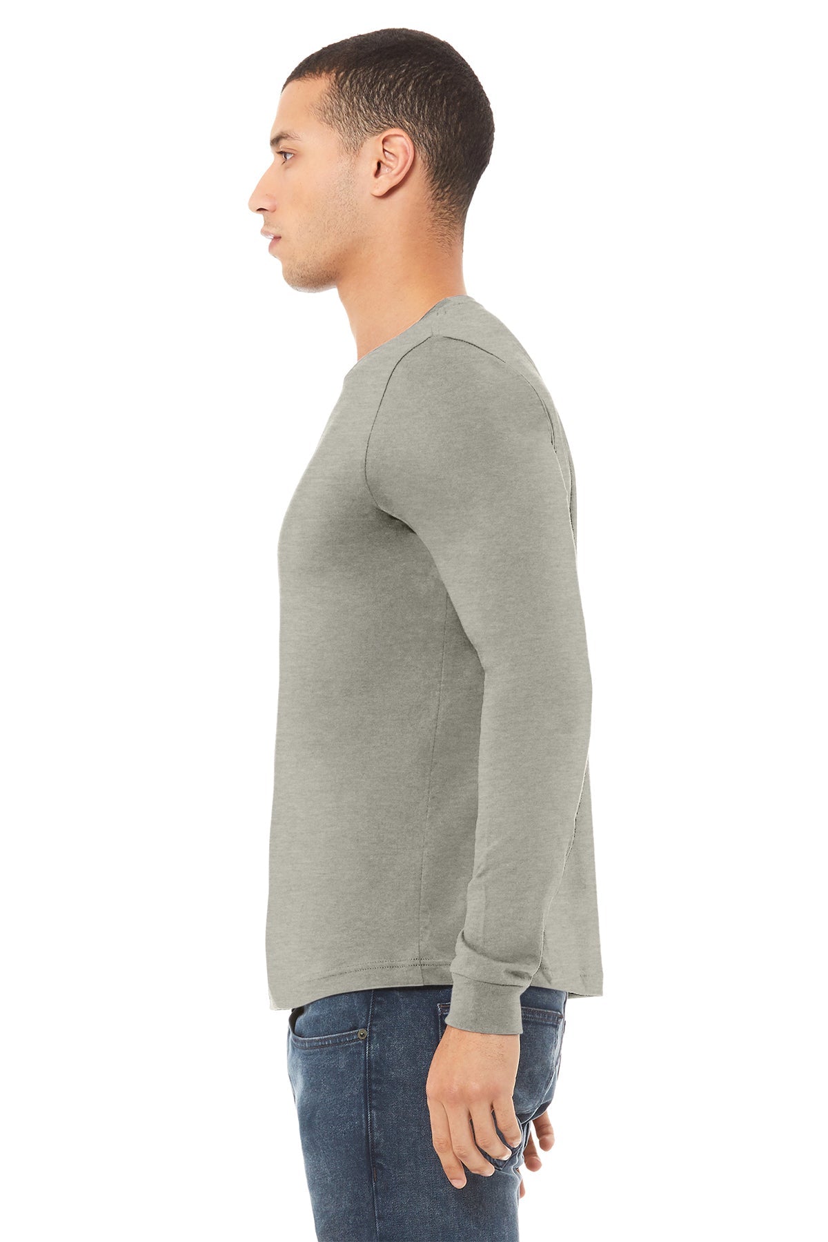 Bella Canvas Unisex Heather Long Sleeve T-Shirt, Stone