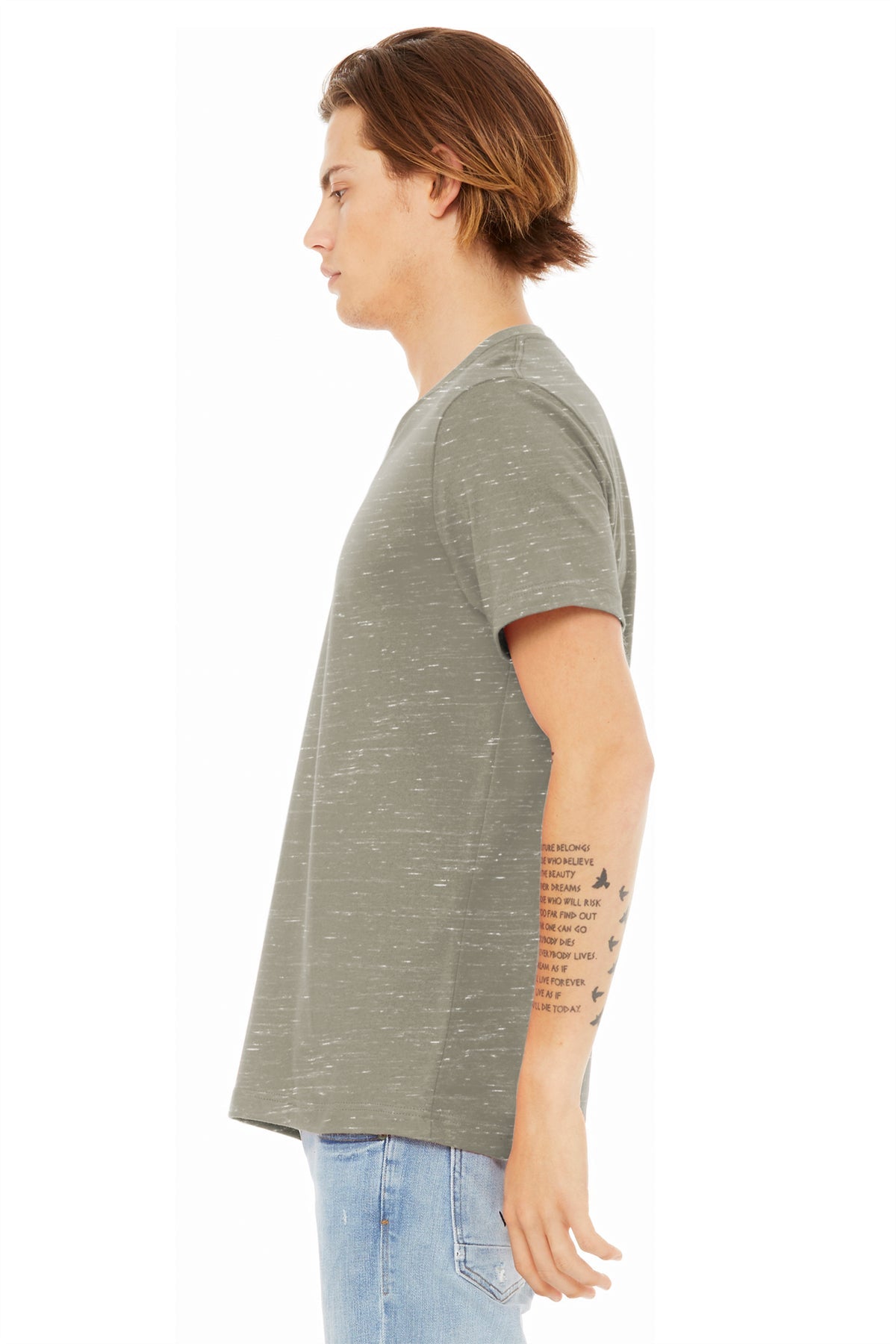 Bella Canvas Unisex Textured Jersey V-Neck, Stone Marble