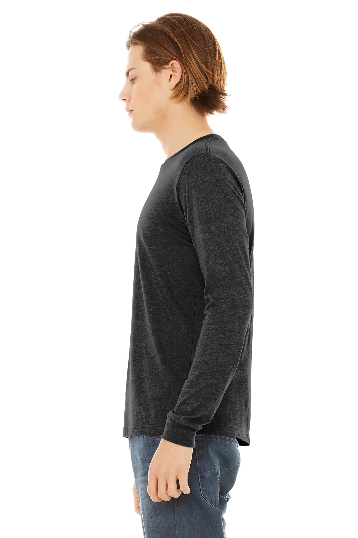 Bella Canvas Unisex Triblend Long Sleeve T-Shirt, Charcoal Black