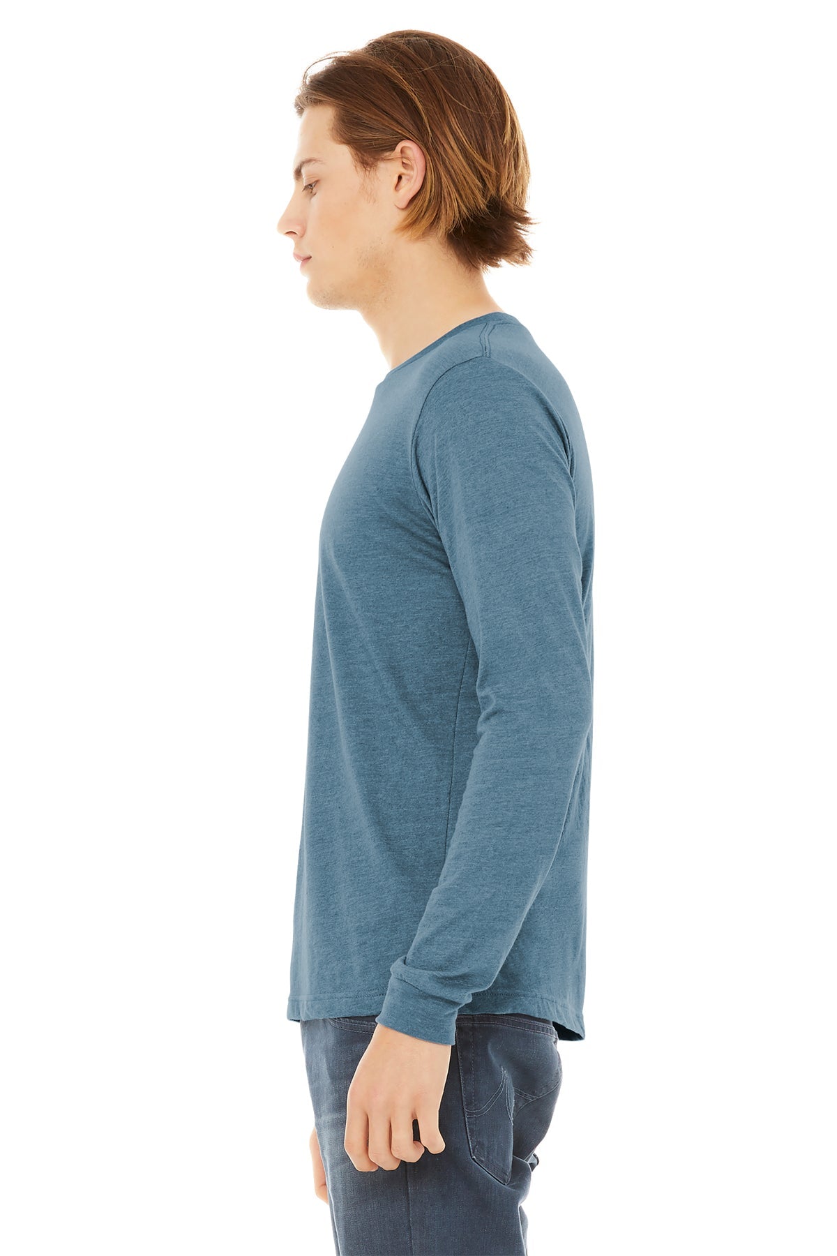 Bella Canvas Unisex Triblend Long Sleeve T-Shirt, Denim