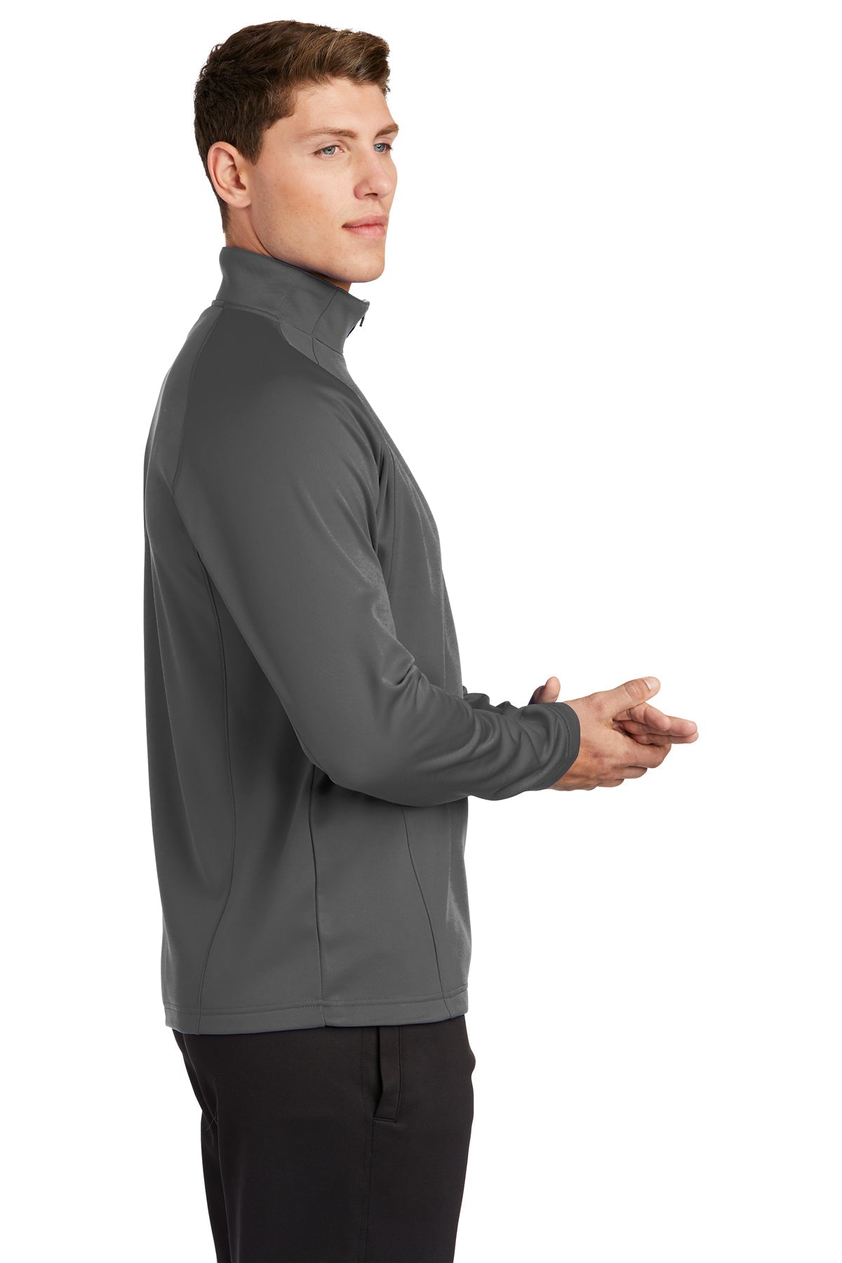 sport-tek_f243 _dark smoke grey/ black_company_logo_sweatshirts