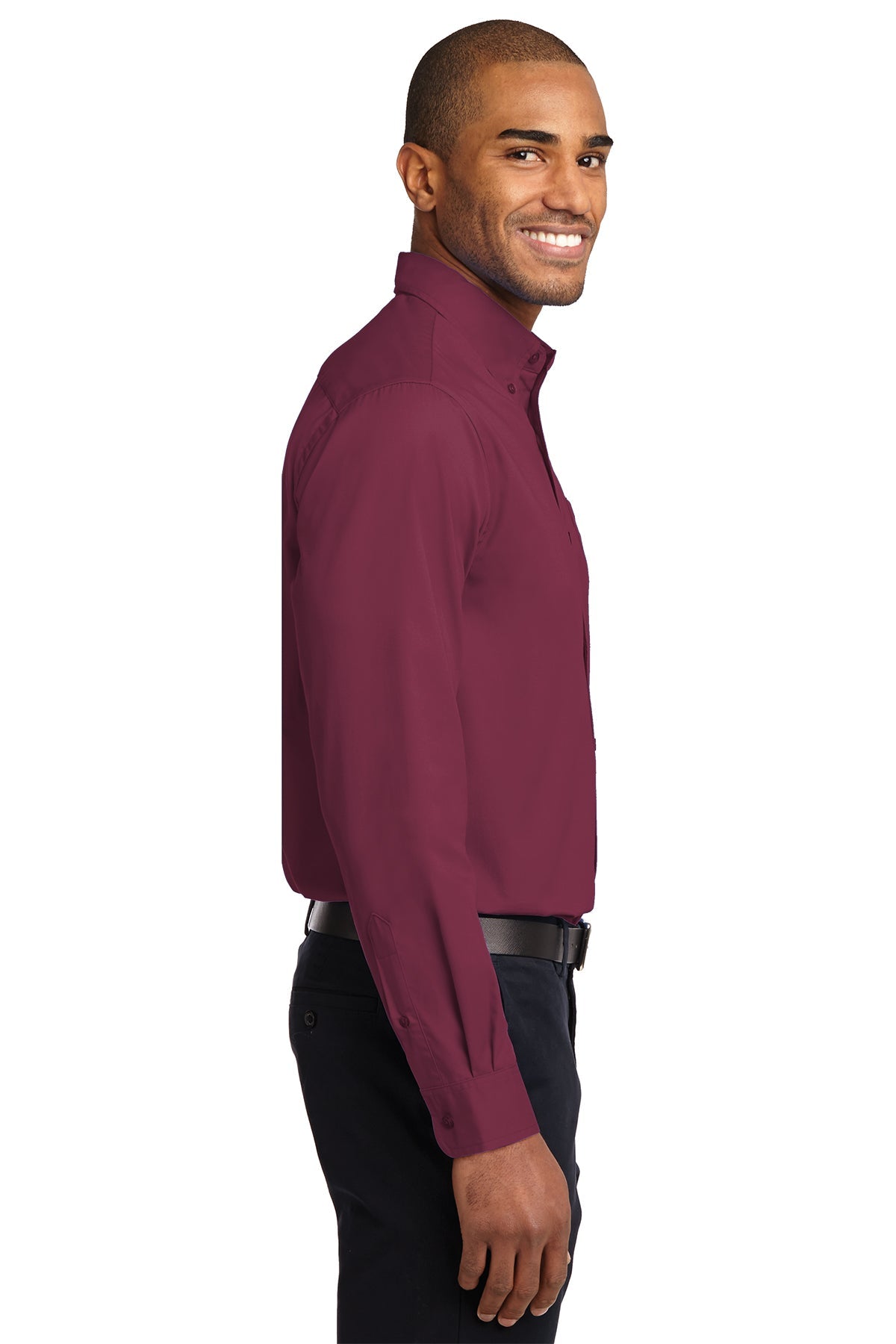 port authority_s608 _burgundy/light stone_company_logo_button downs
