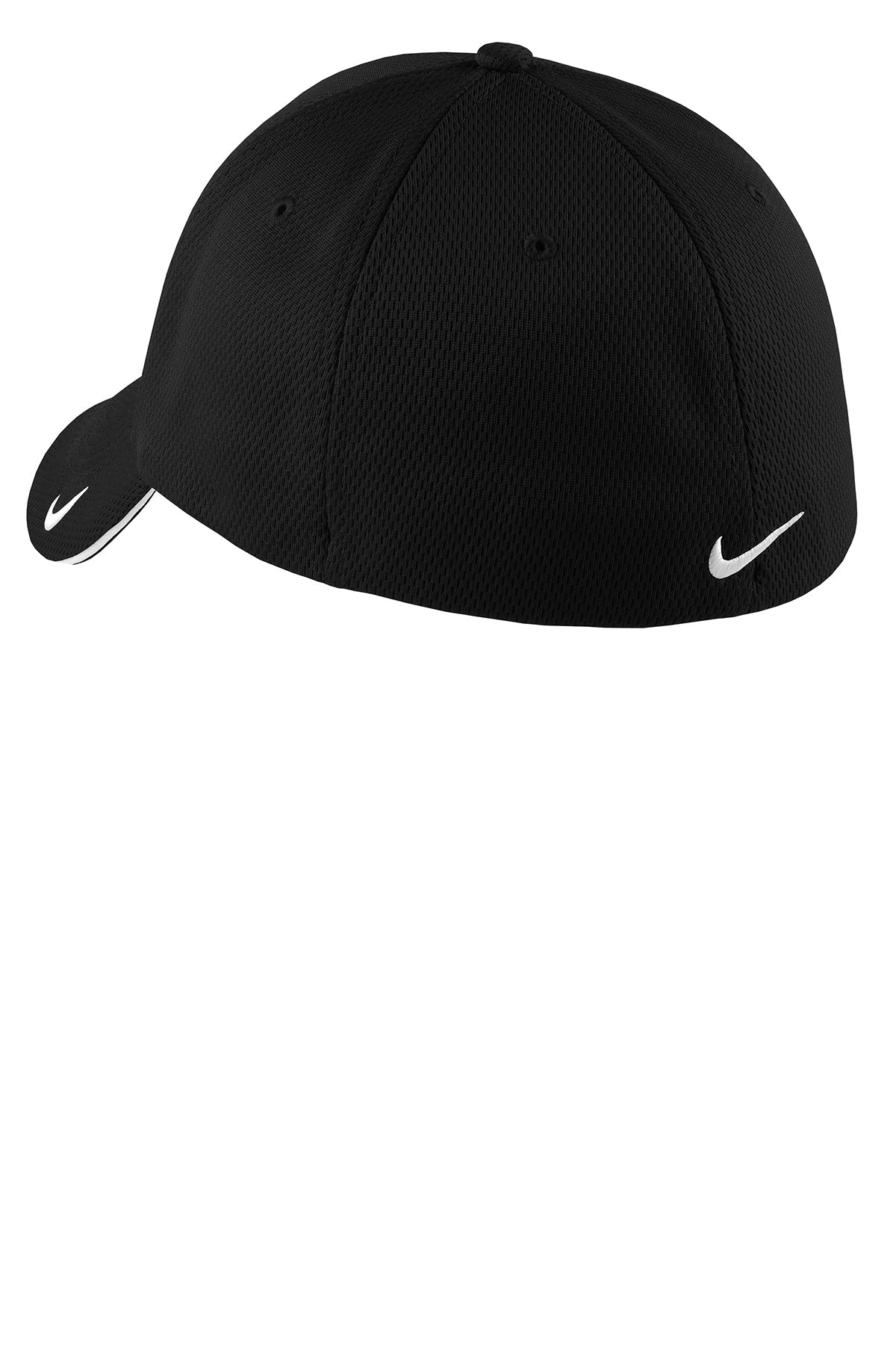 nike dri-fit mesh swoosh flex sandwich cap NKFD9718 black