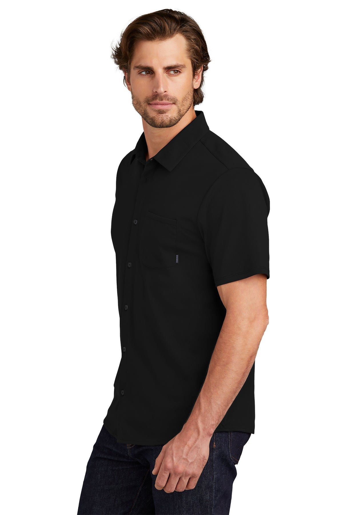 OGIO Extend Short Sleeve Custom Button Downs, Blacktop [Arkansas REALTORS Association]