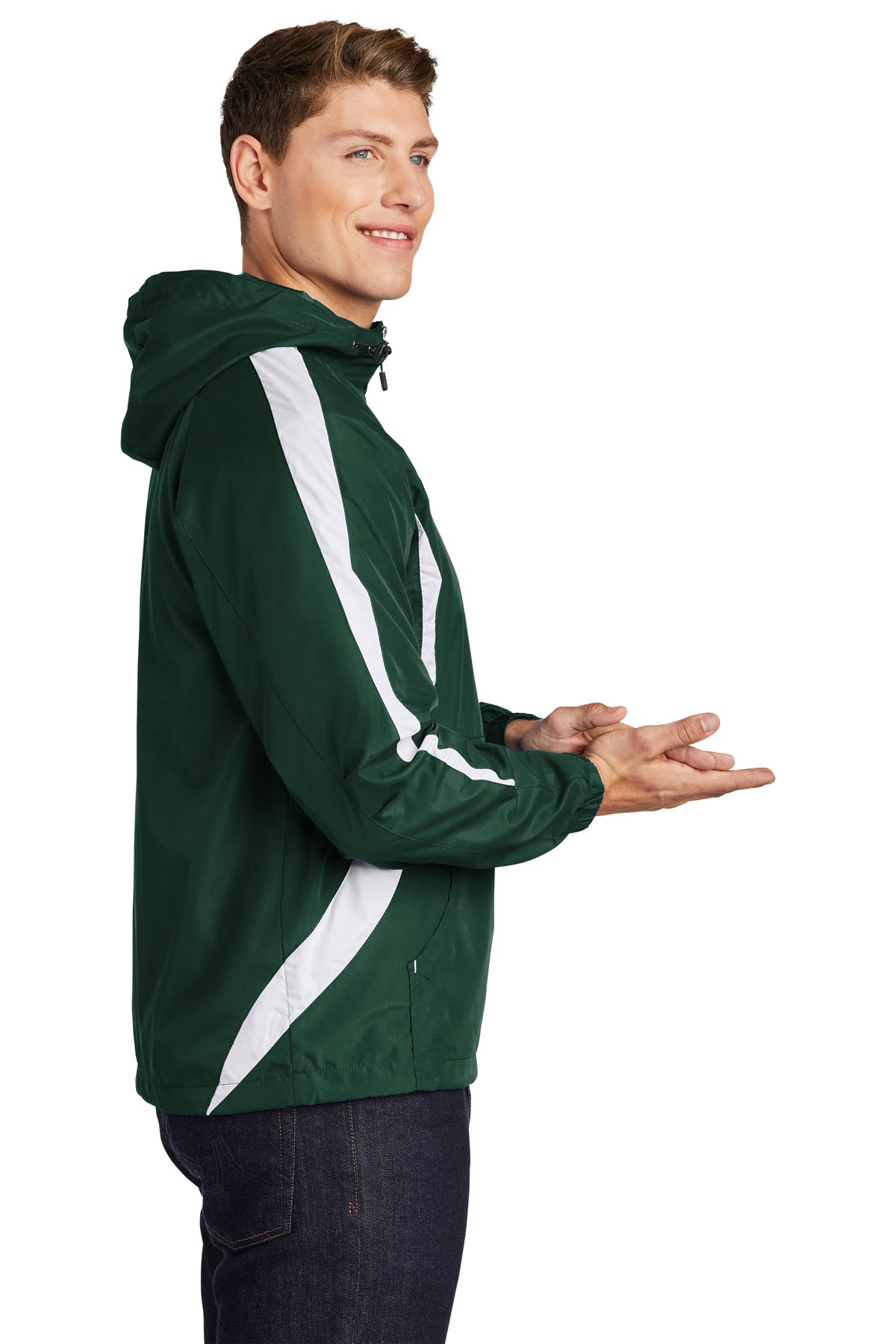 sport-tek_jst63 _forest green/white_company_logo_jackets
