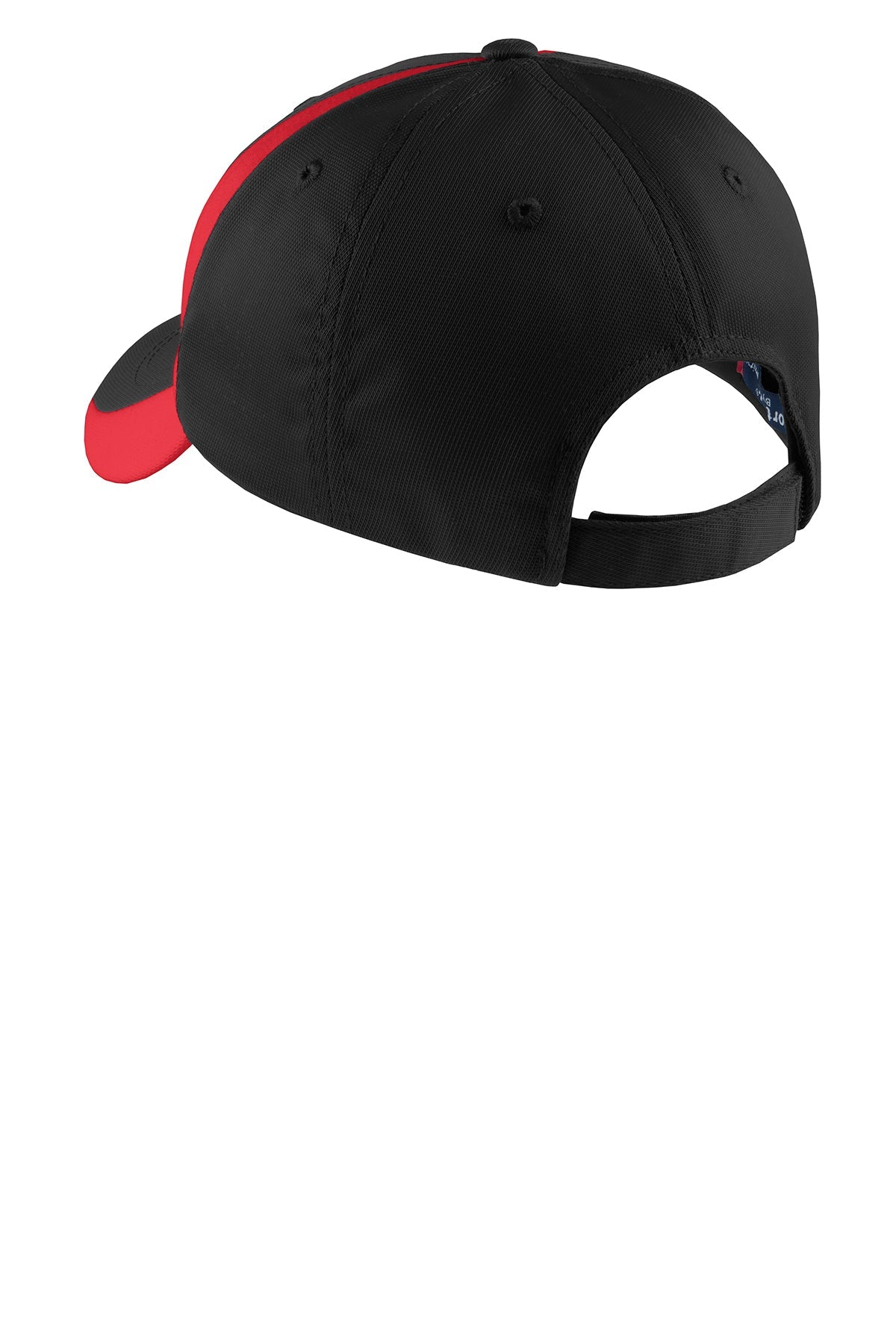 Sport-Tek Dry Zone Nylon Custom Colorblock Caps, Black/True Red