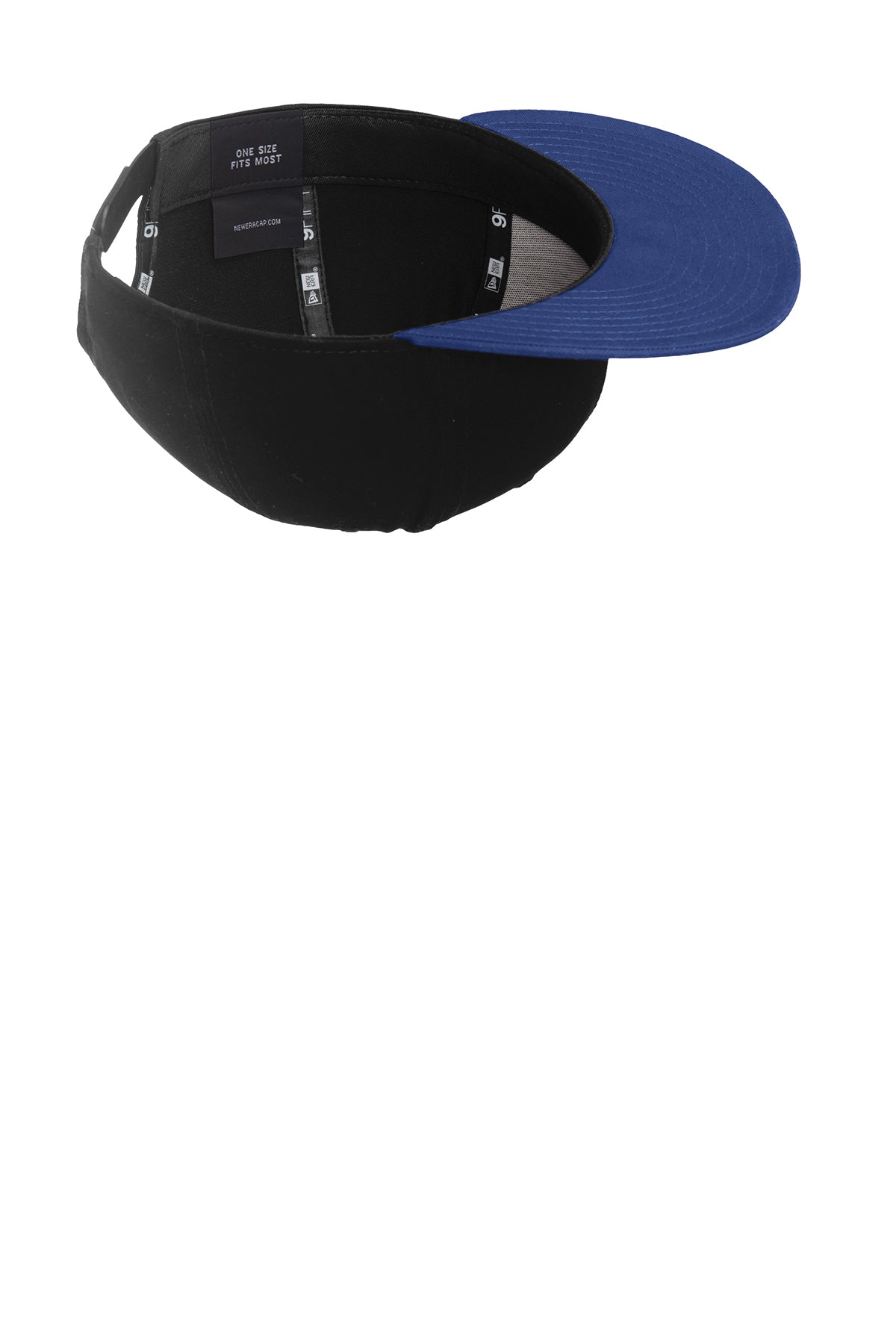New Era Flat Bill Snapback Customized Caps, Black/ Royal