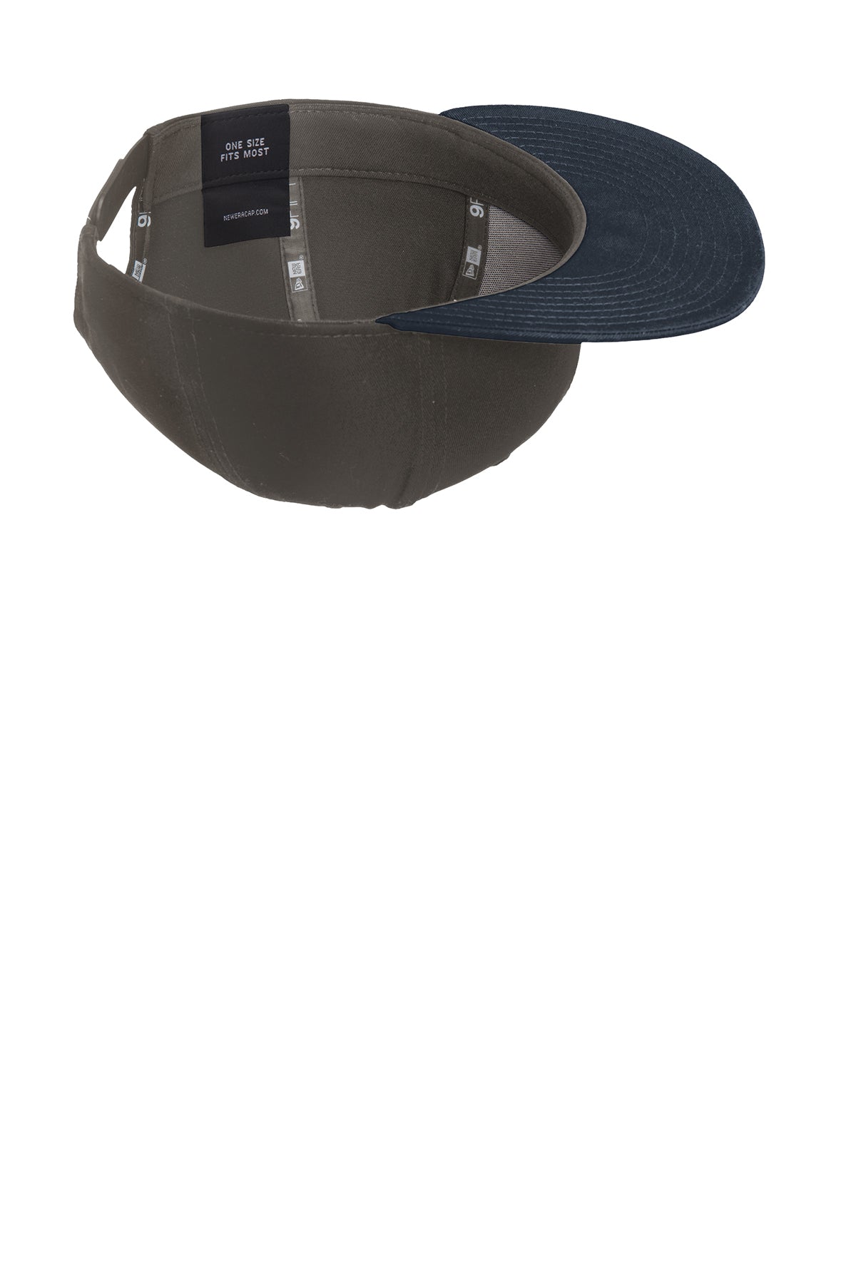 New Era Flat Bill Snapback Customized Caps, Charcoal/ Deep Navy