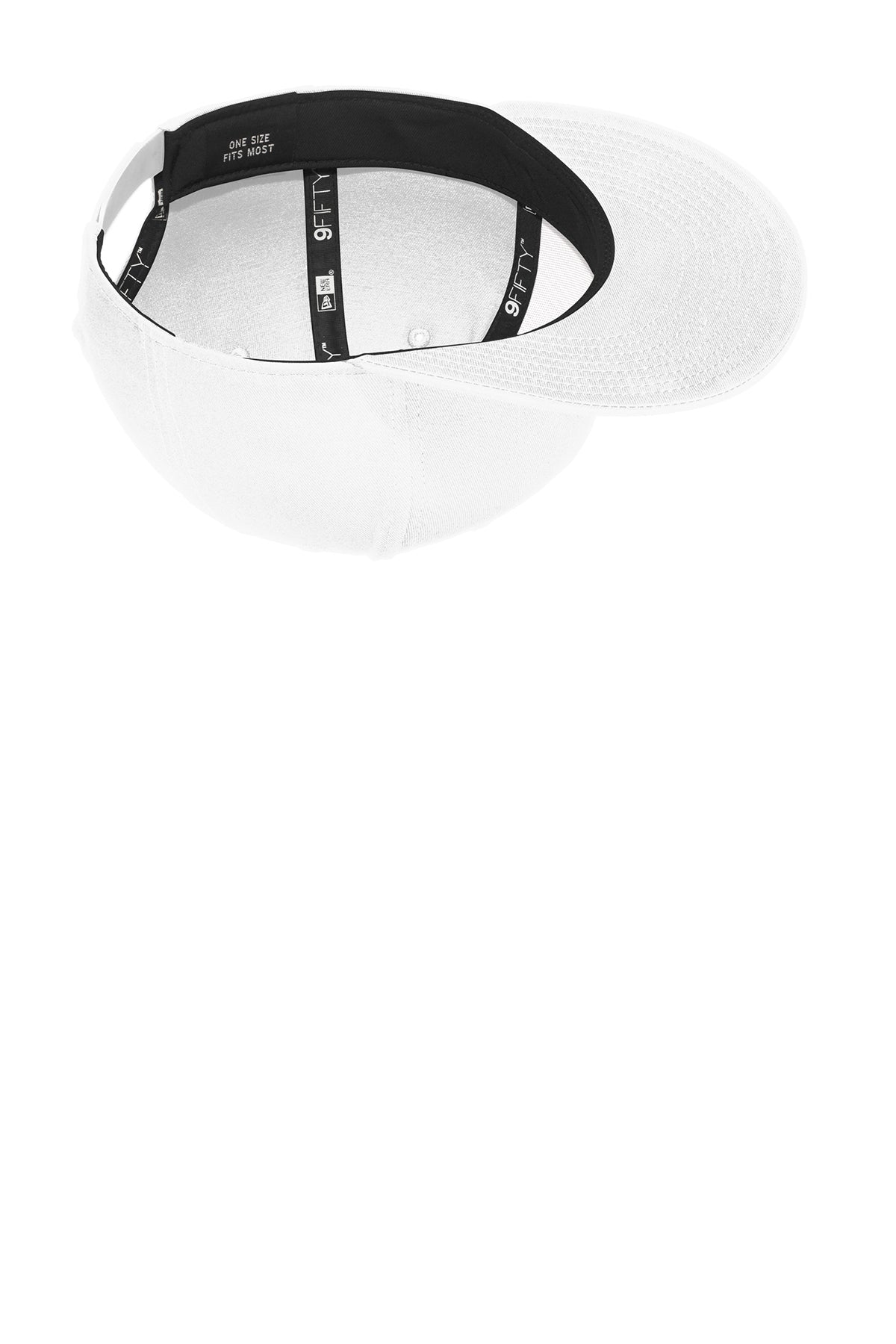 New Era Flat Bill Snapback Customized Caps, White
