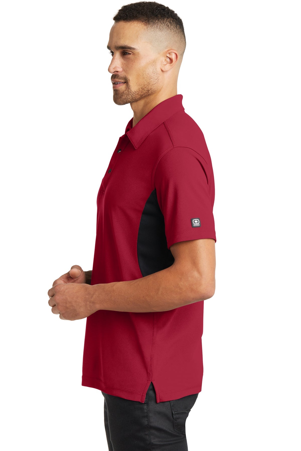 ogio_og102 _signal red/blacktop_company_logo_polos