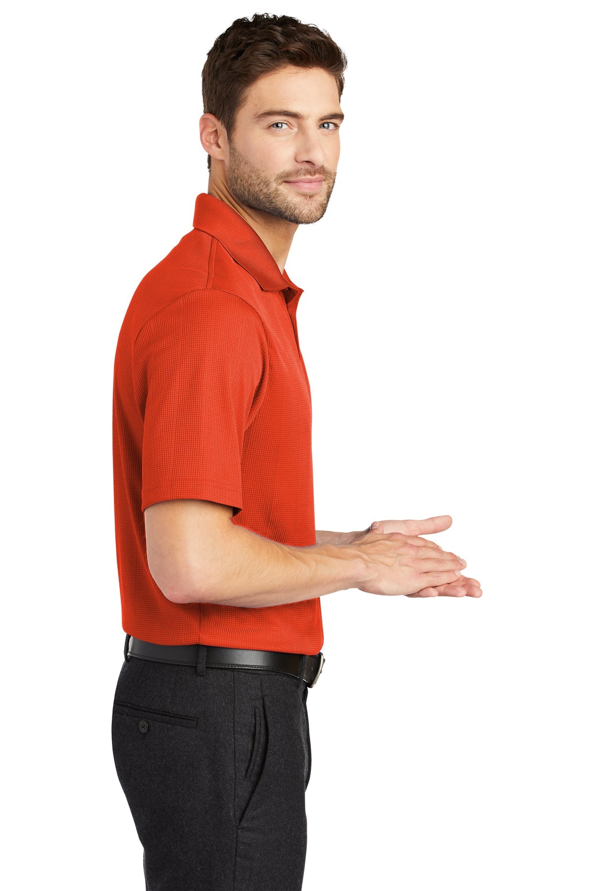 port authority_k528 _autumn orange_company_logo_polos
