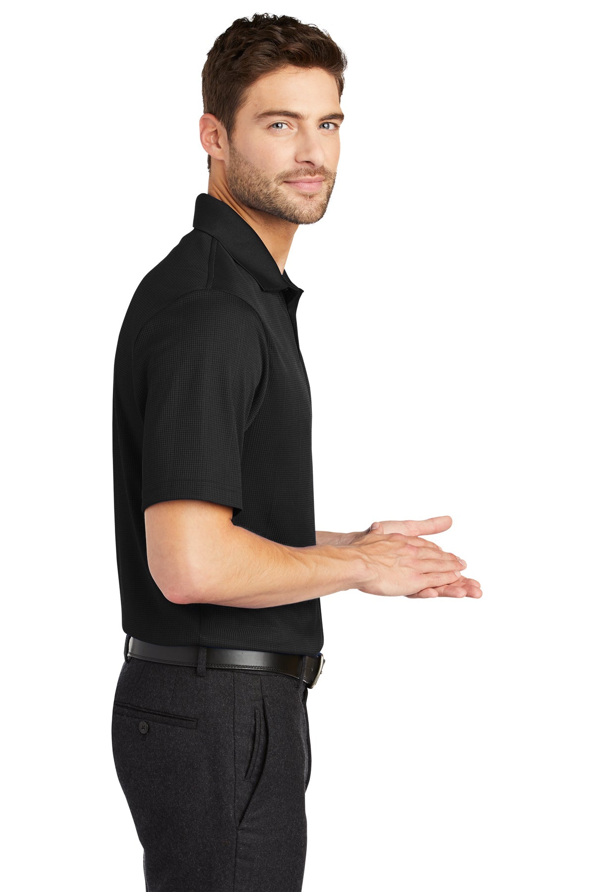 port authority_k528 _black_company_logo_polos