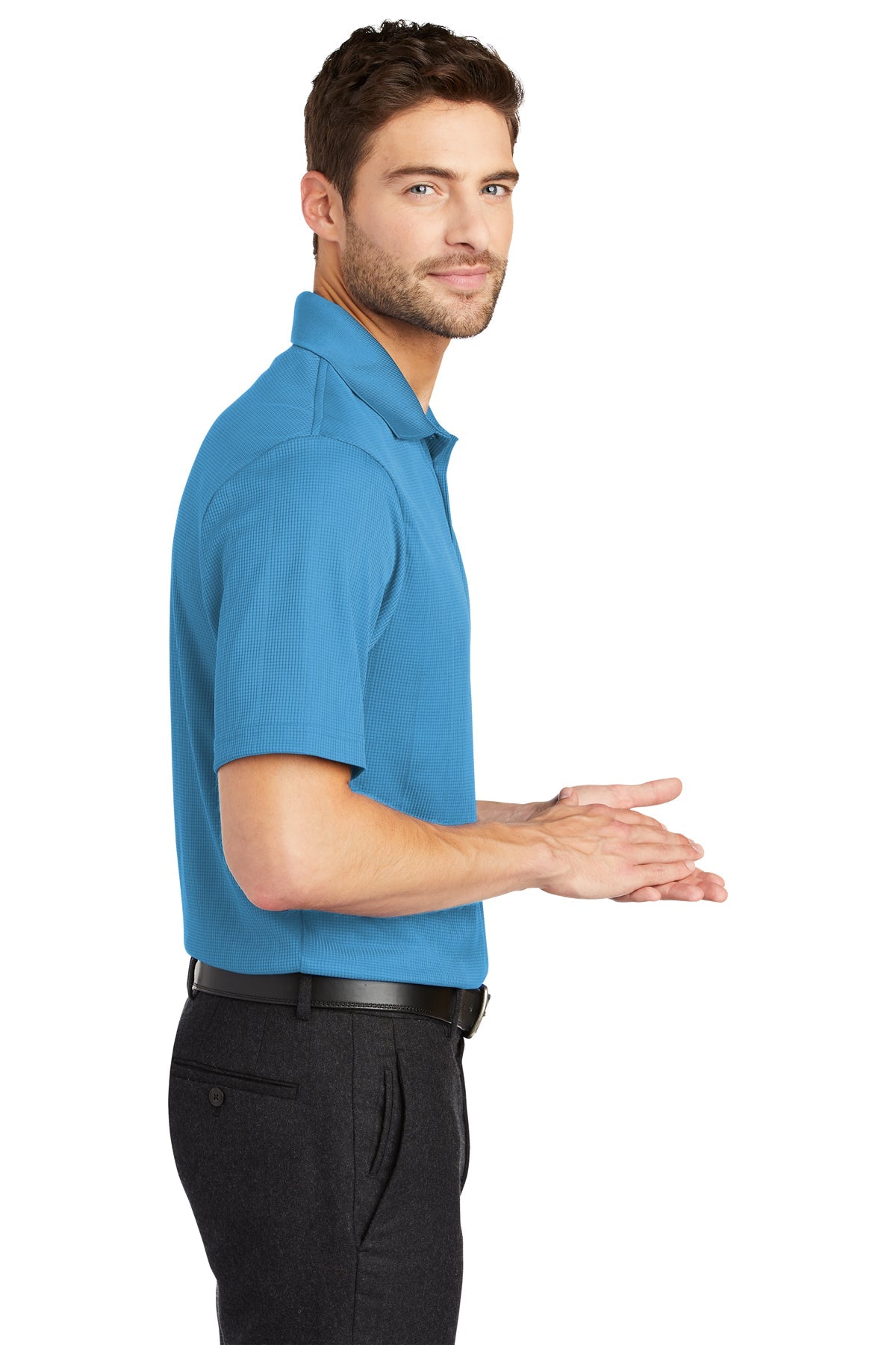 port authority_k528 _ocean blue_company_logo_polos