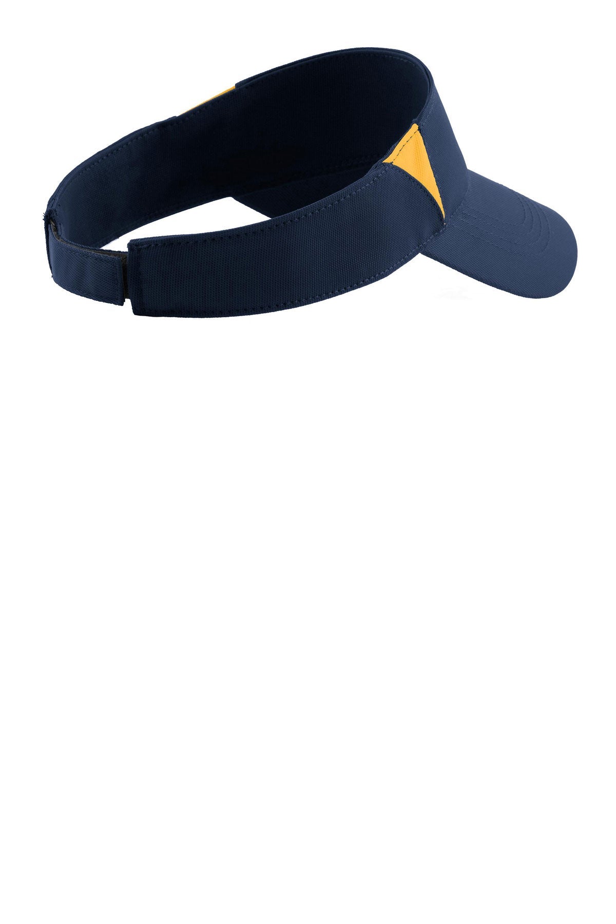 Sport-Tek Dry Zone Custom Colorblock Visors, True Navy/Gold
