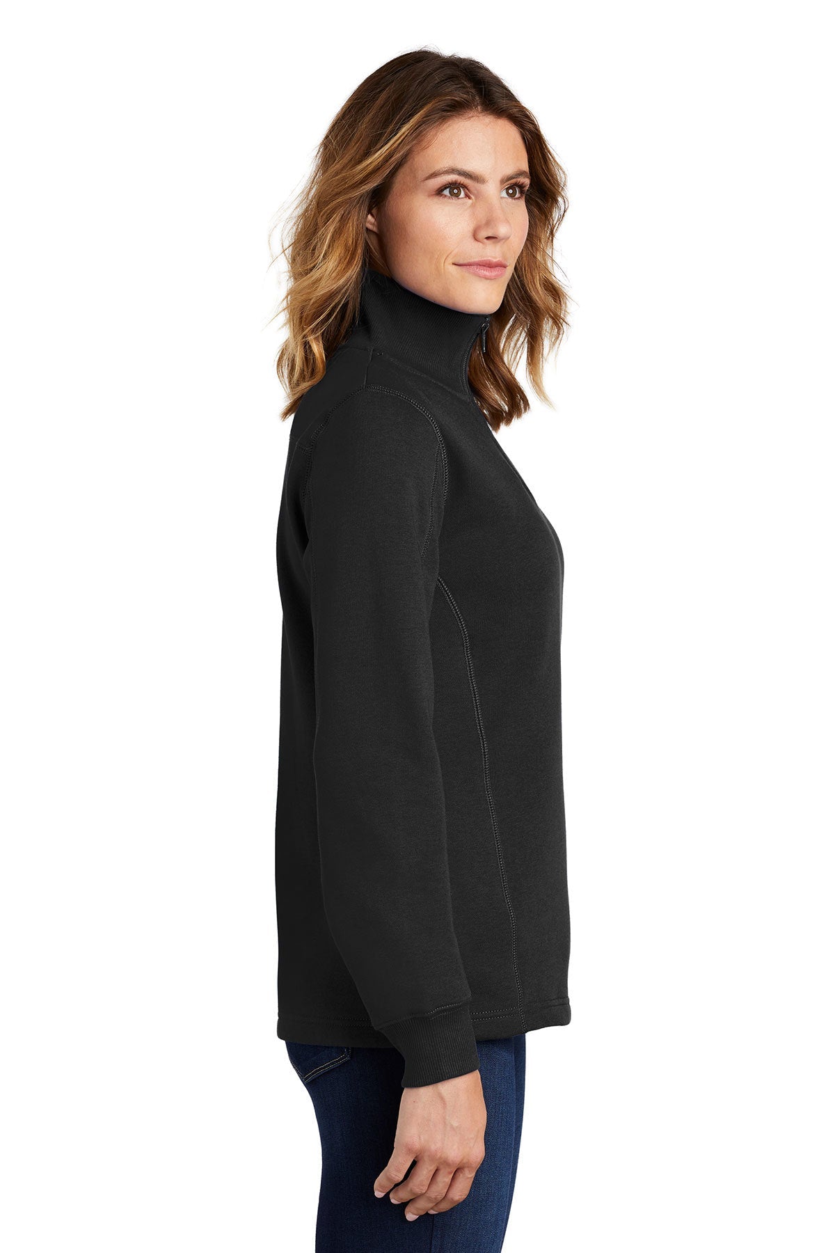 Sport-Tek Ladies Customized 1/4-Zip Sweatshirts, Black [TruNorthern]